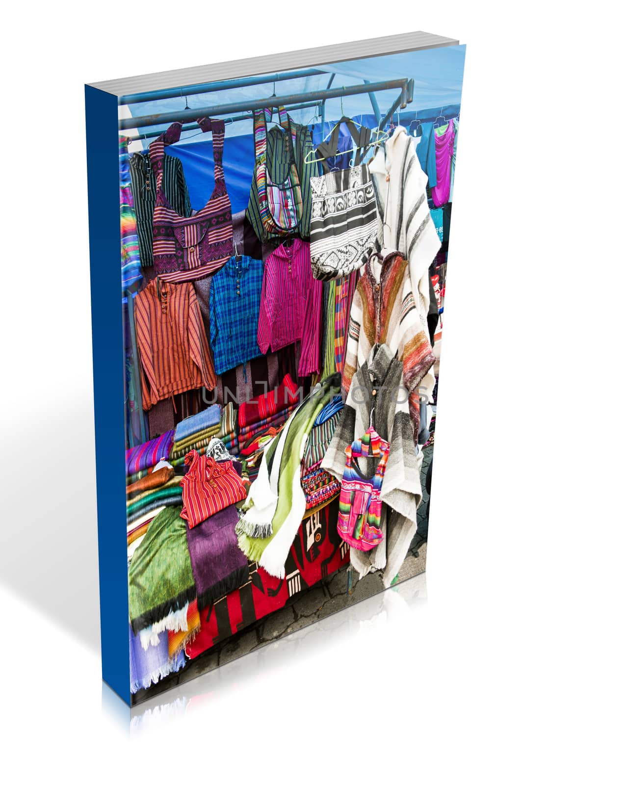 book of  colorful indigenous market of Otavalo