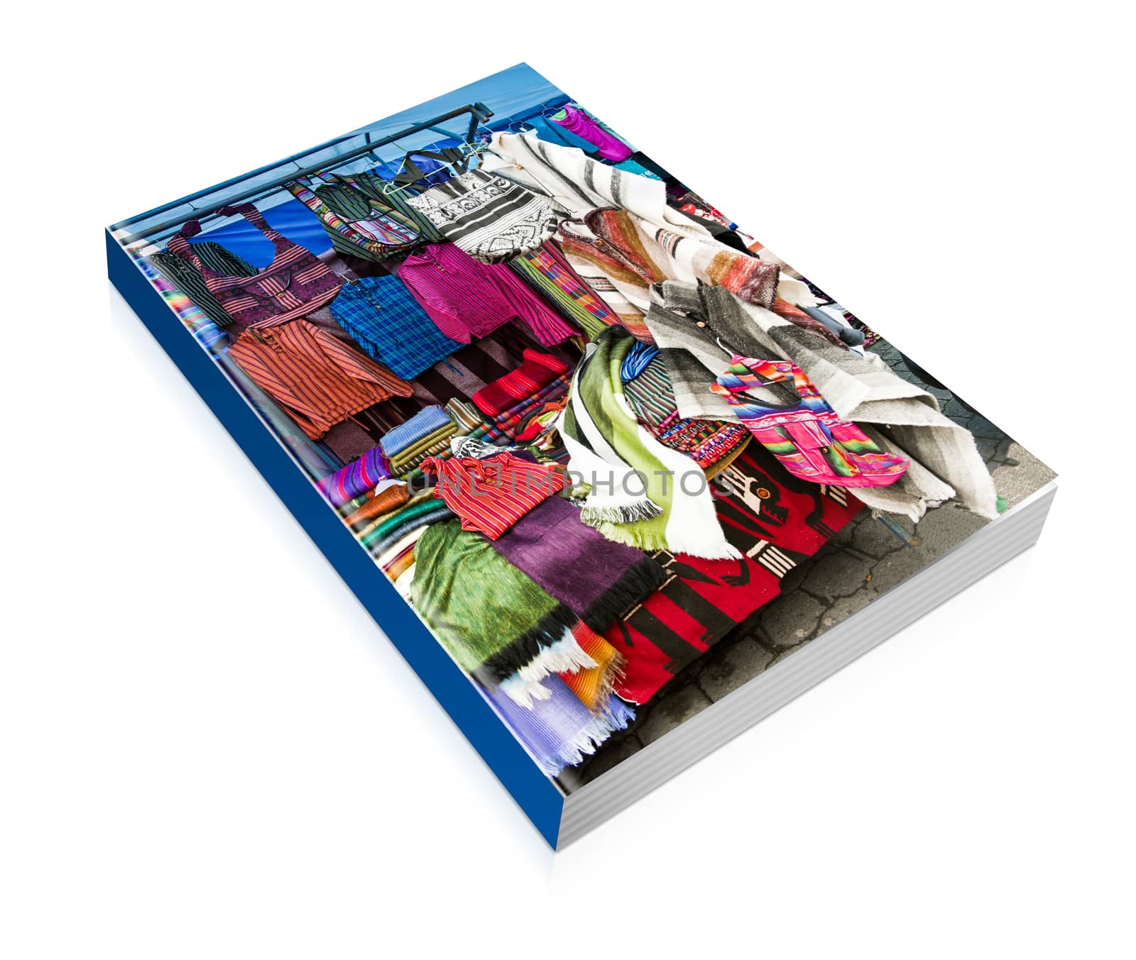 book of  colorful indigenous market of Otavalo