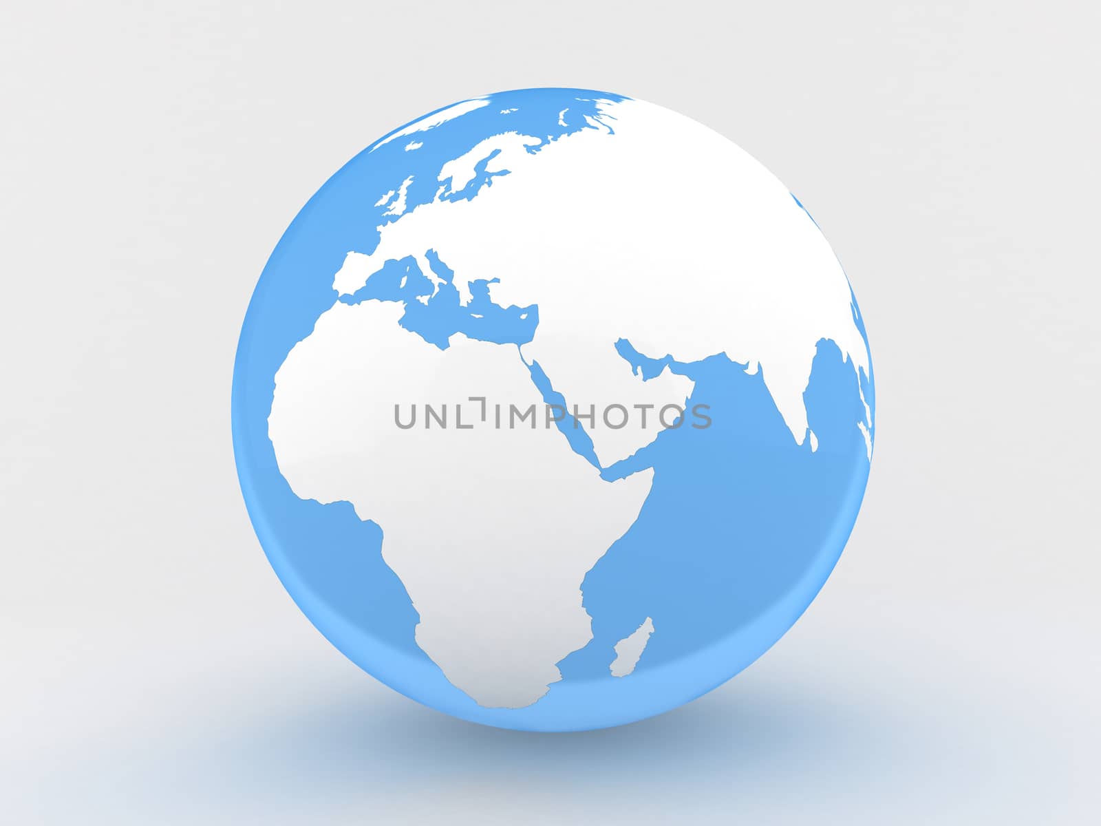 3d earth on a white background