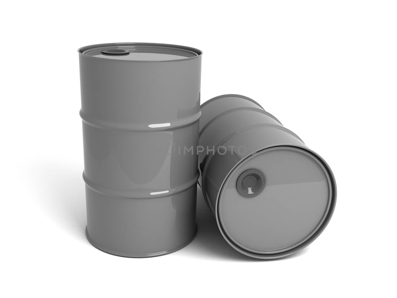 two barrels in 3d on a white background