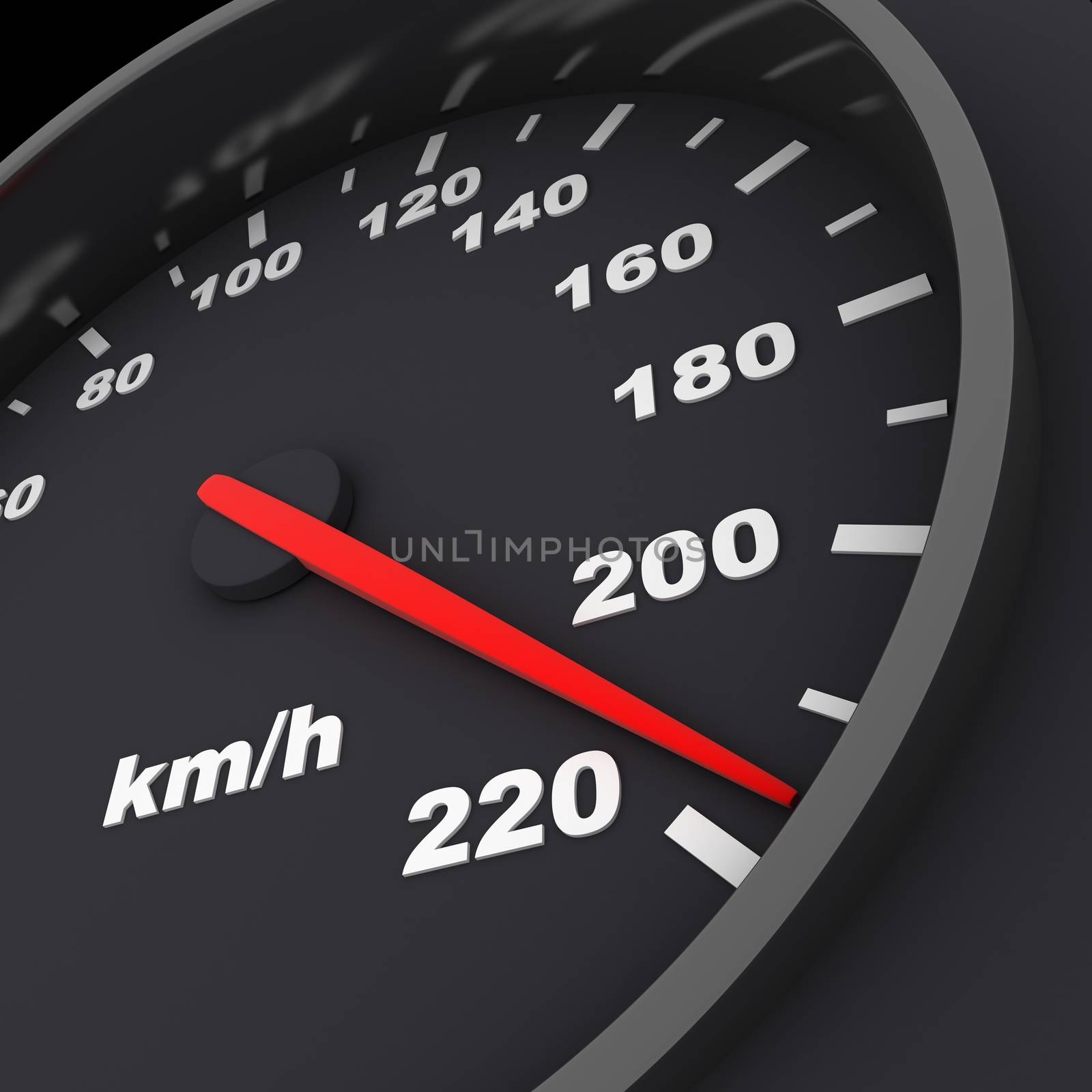 speedometer and arrow on 220 (done in 3d)