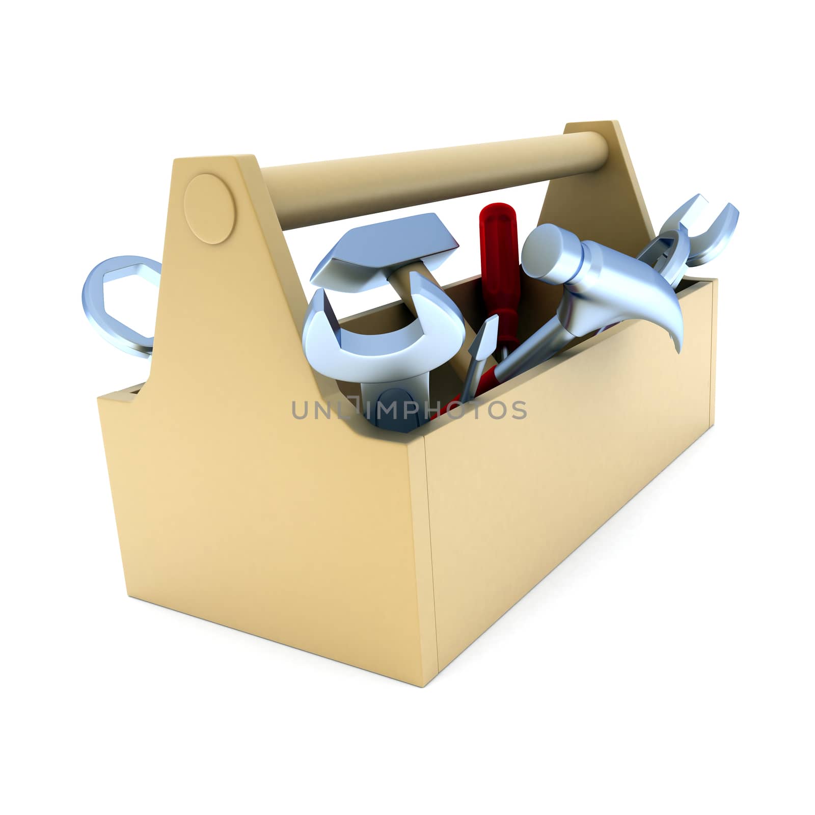 toolbox, white and isolated  background (done in 3d)