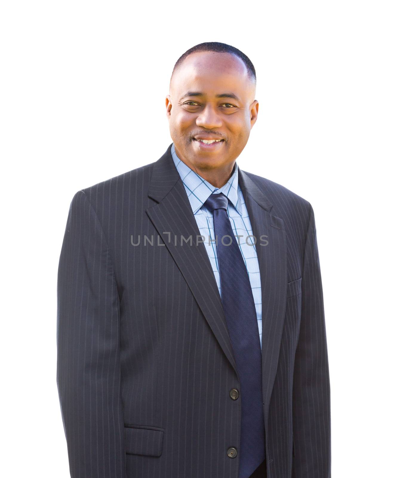 Handsome African American Businessman Isolated on a White Background.