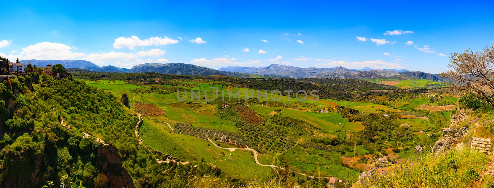 Beautiful view of the valley, Ronda, Spain