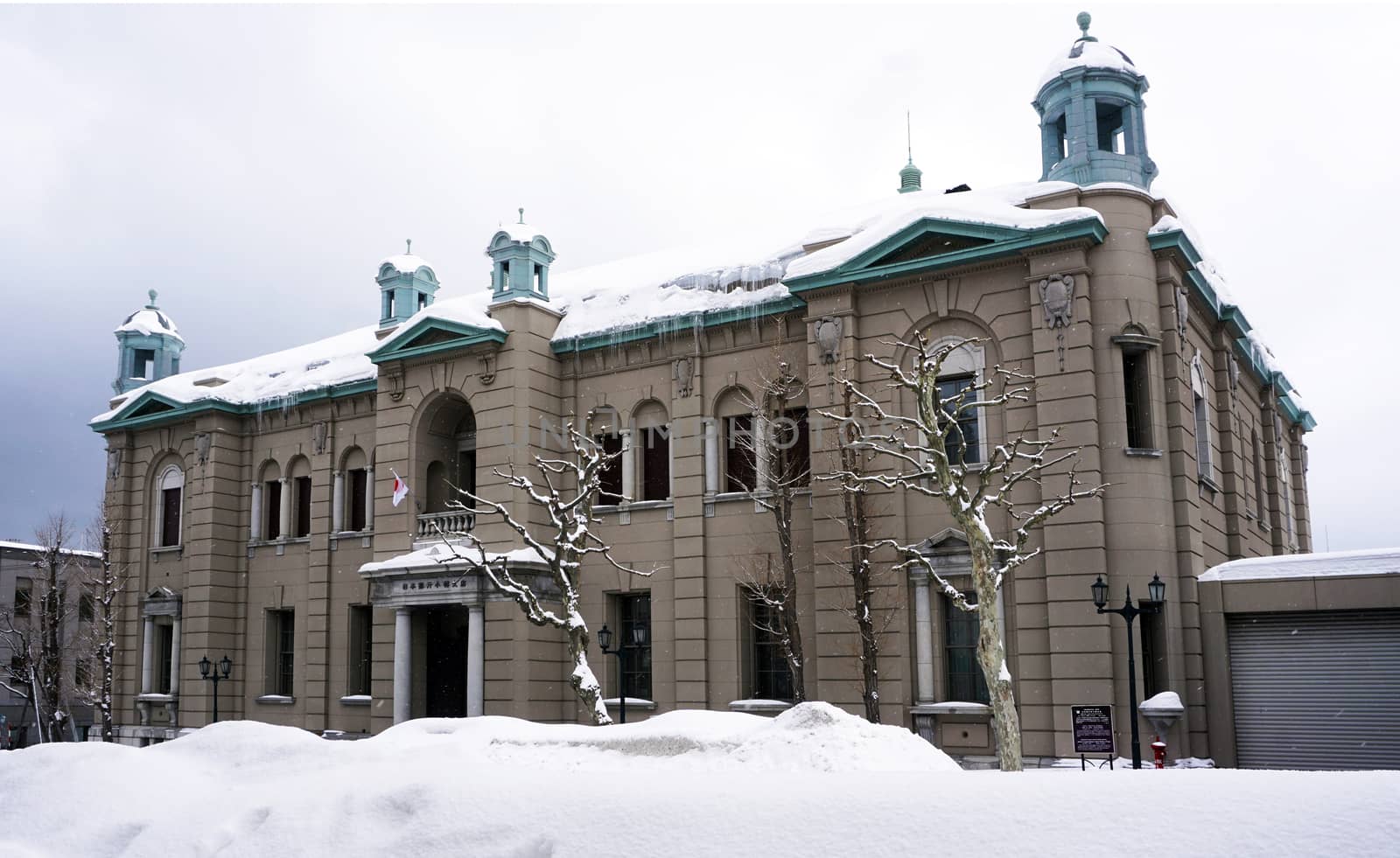 Otaru old town city building in snow winter by polarbearstudio