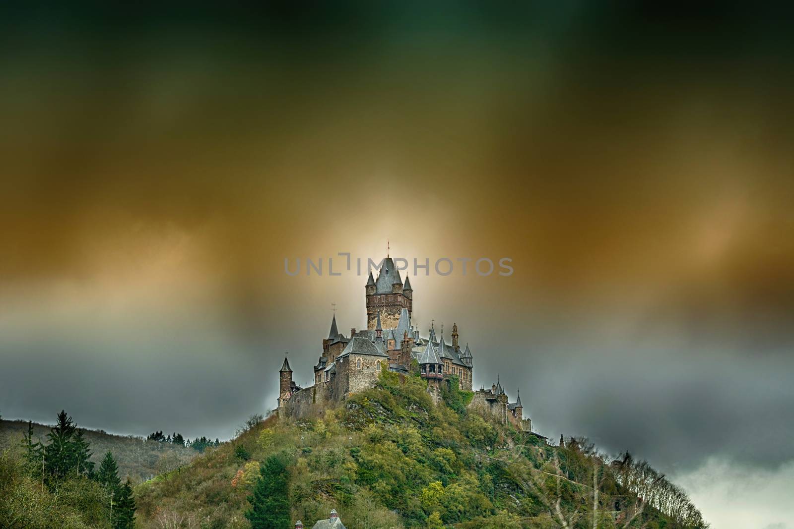 Empire castle of Cochem on the Mosel in Germany.