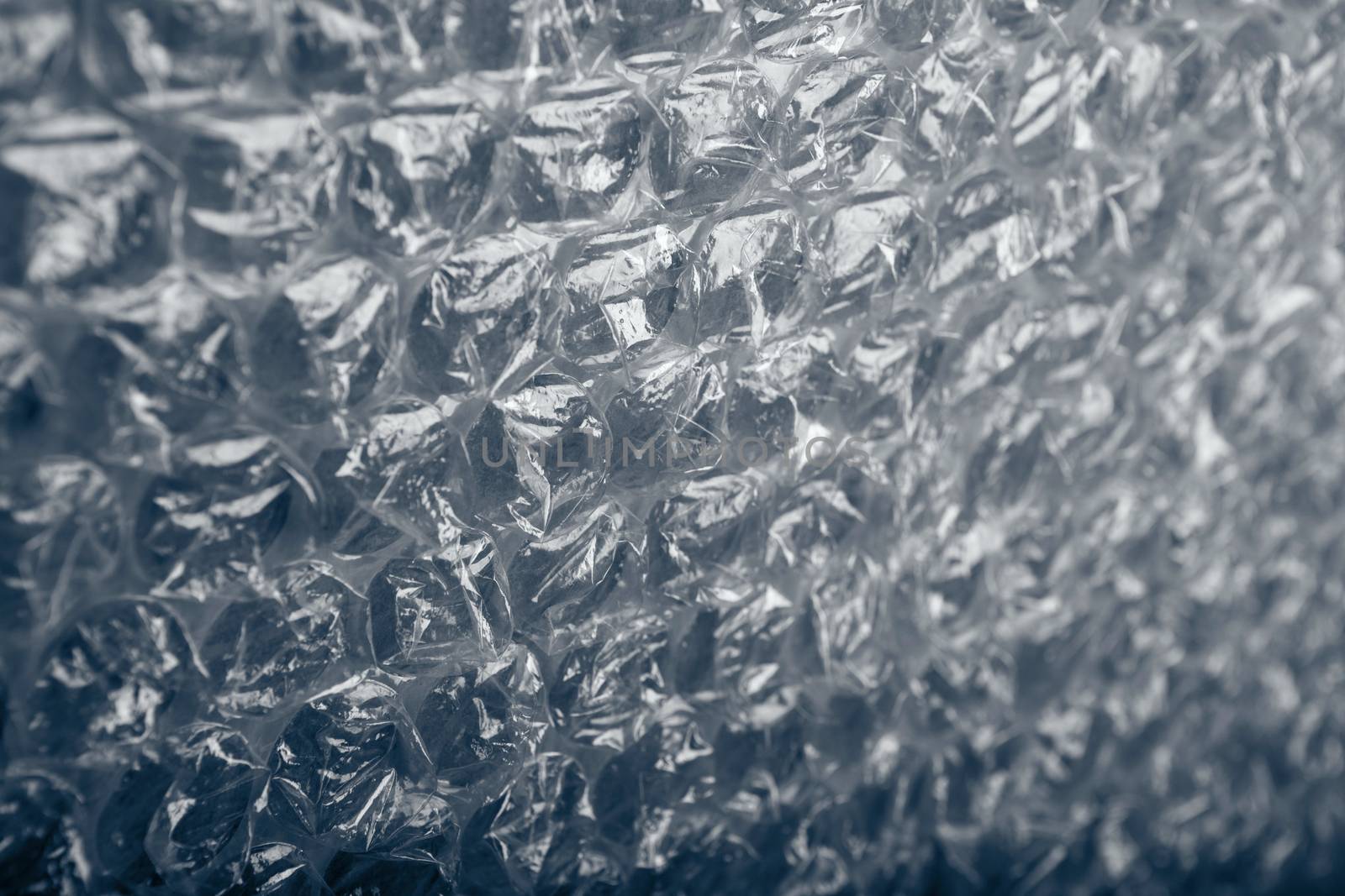 Blue Wrapping plastic bubbles texture for background