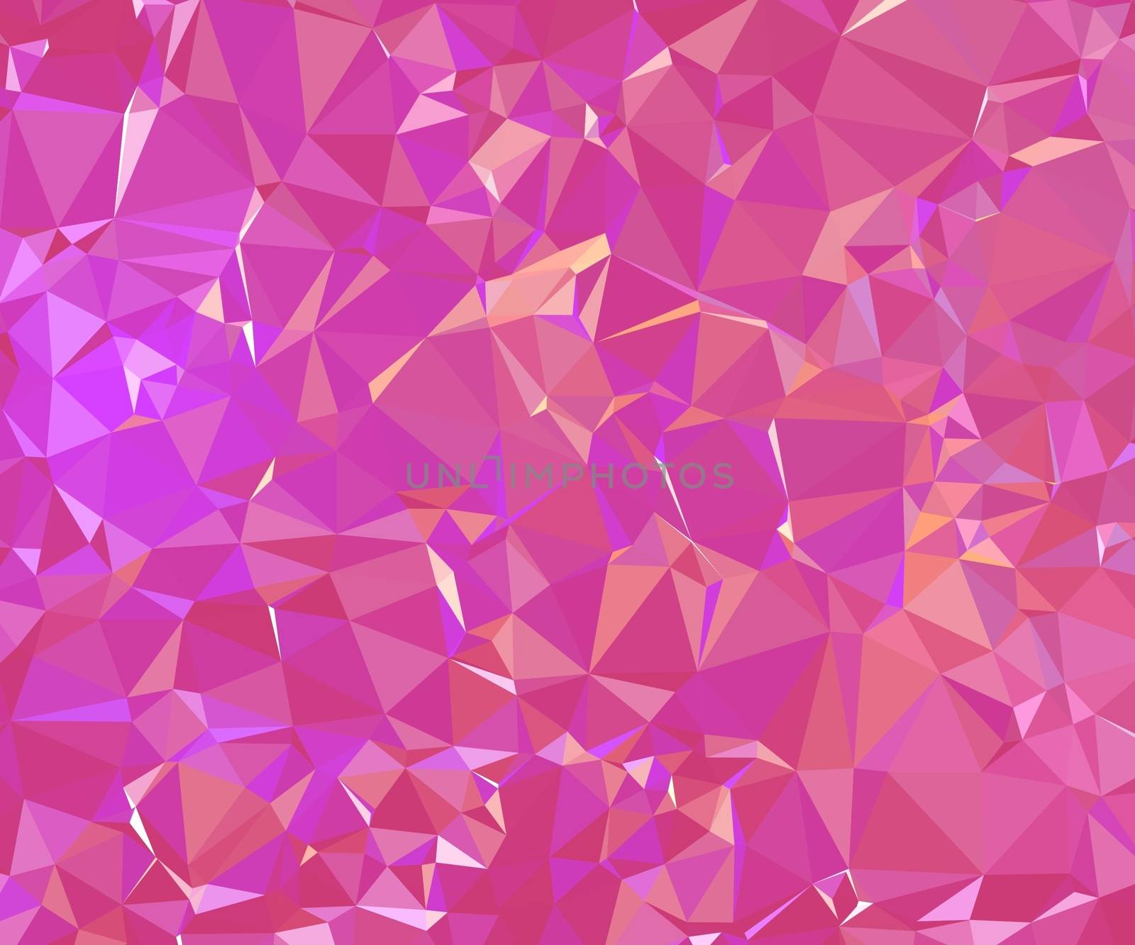 Abstract 3d pink polygonal and low poly background. Background with pink triangles.