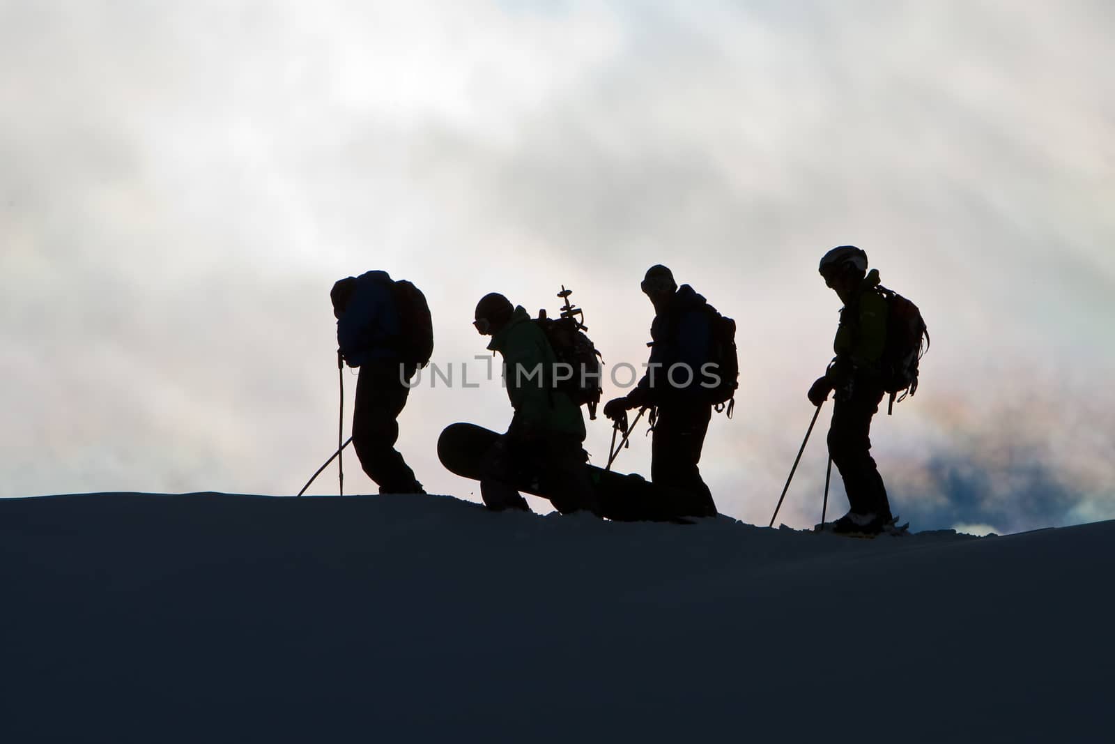 Silhouettes on the mountain range by Chudakov