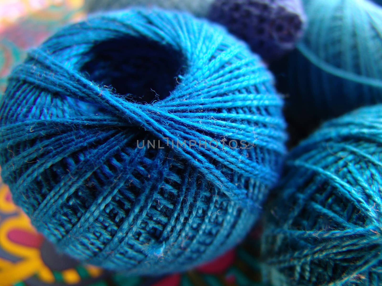 blue balls of wool