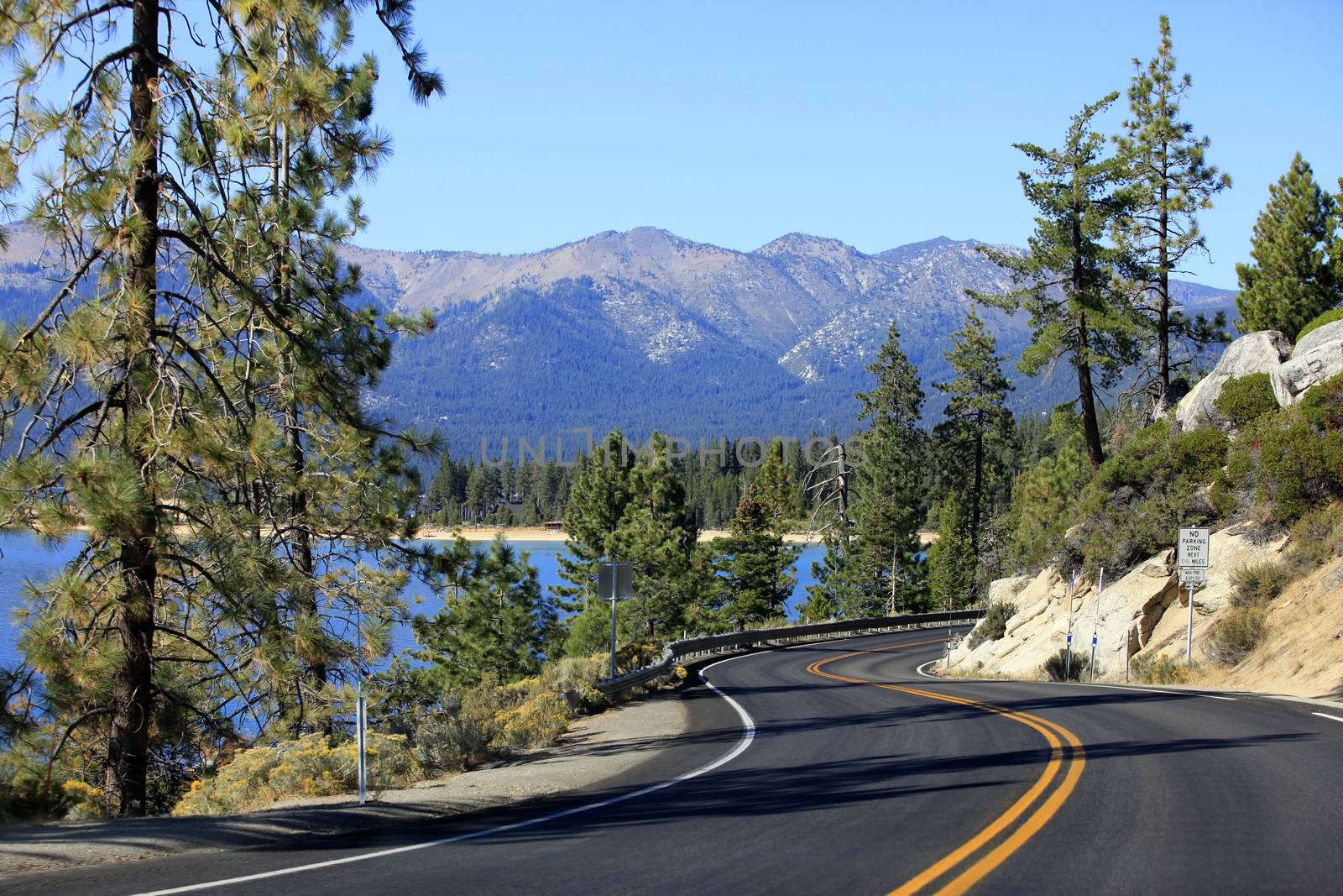 Emerald Bay fall colors panorama, Lake Tahoe California