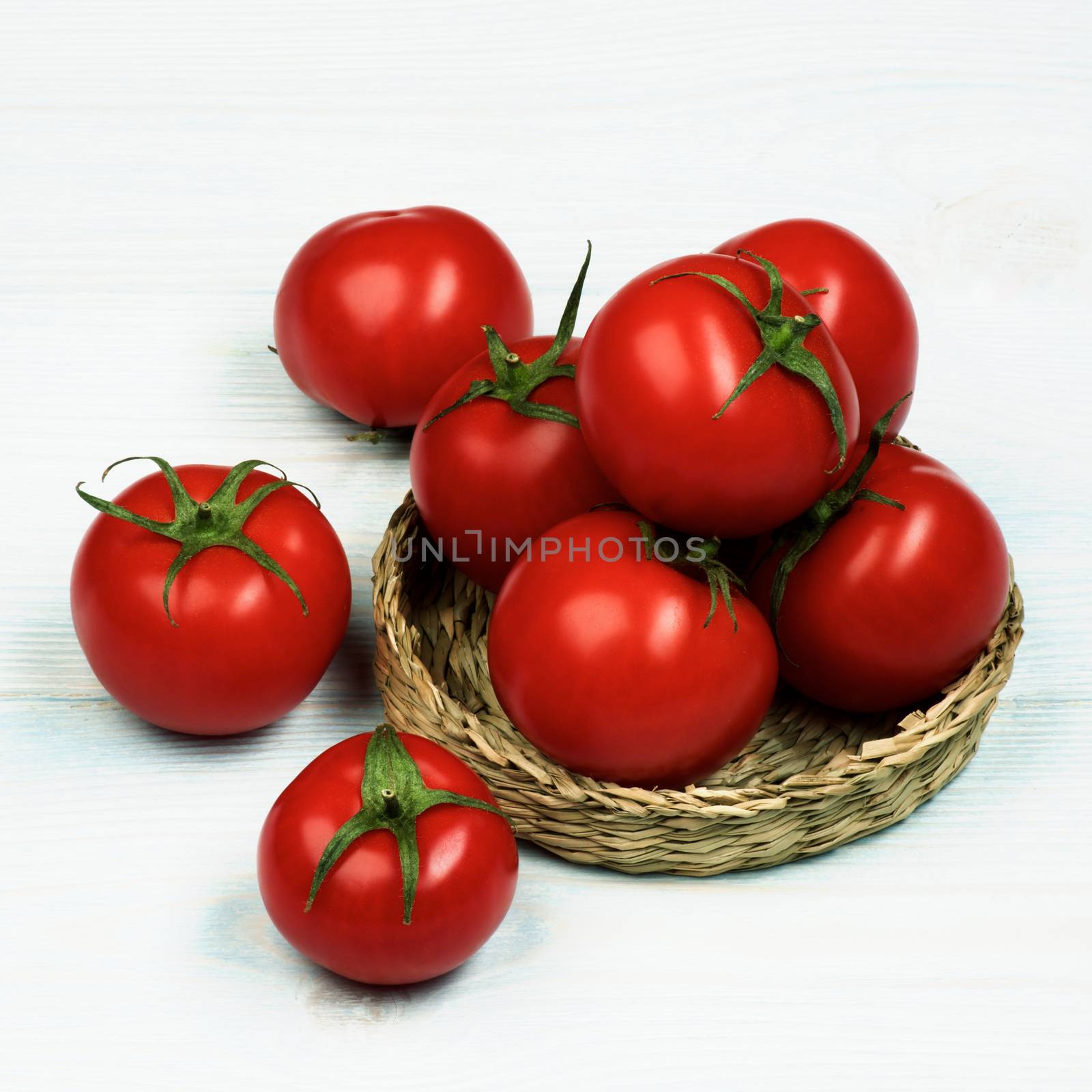 Ripe Tomatoes with Stems by zhekos