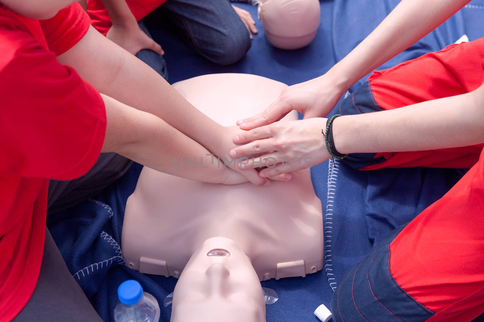 Cardiopulmonary resuscitation - CPR class. First aid training.