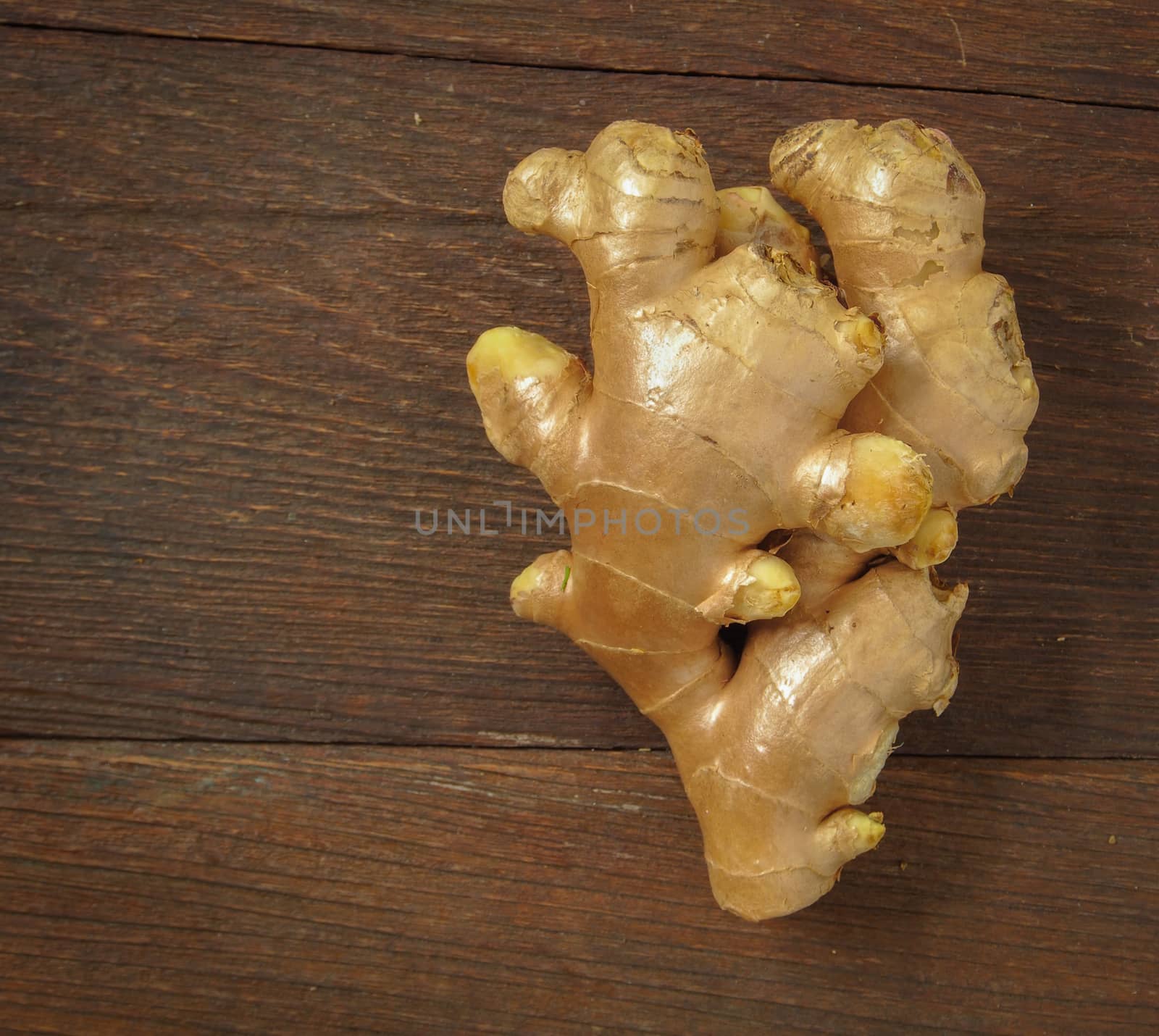 ginger on wooden background