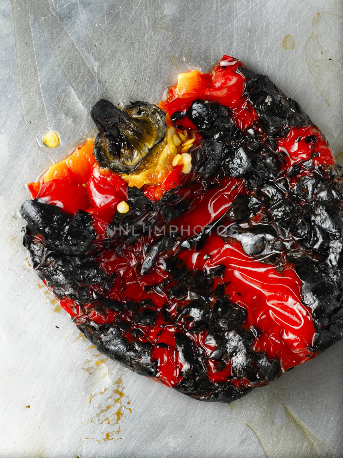 close up of roasted bell peppers