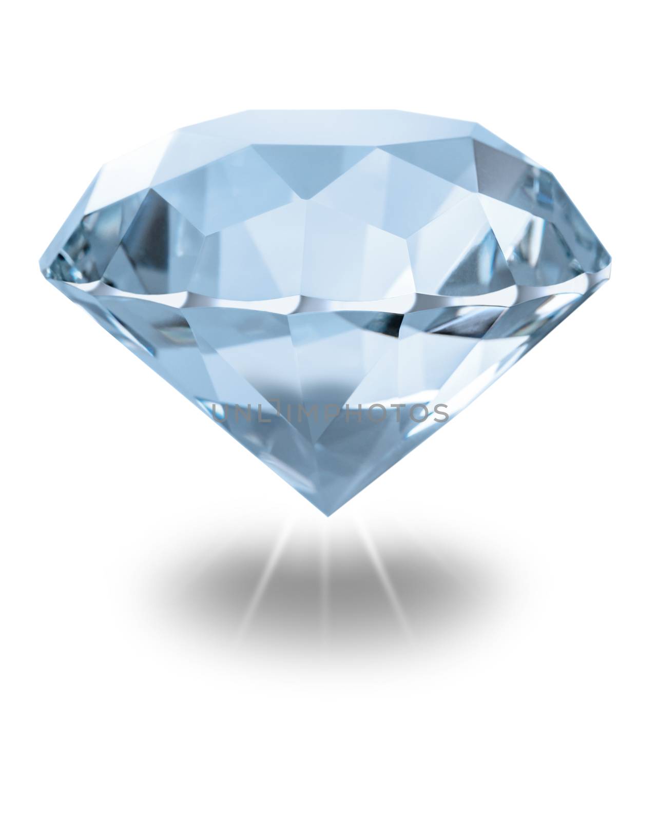 Gemstone close-up on a white isolated background