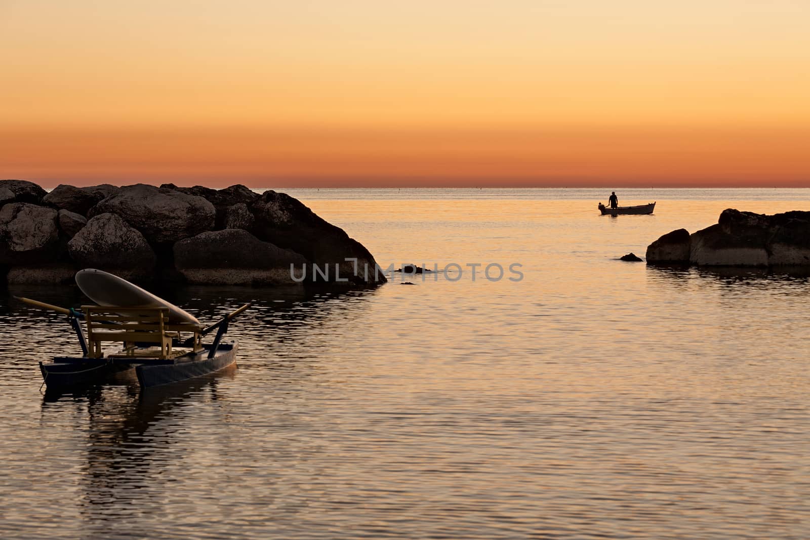 Fisherman in the early morning dawn by LuigiMorbidelli