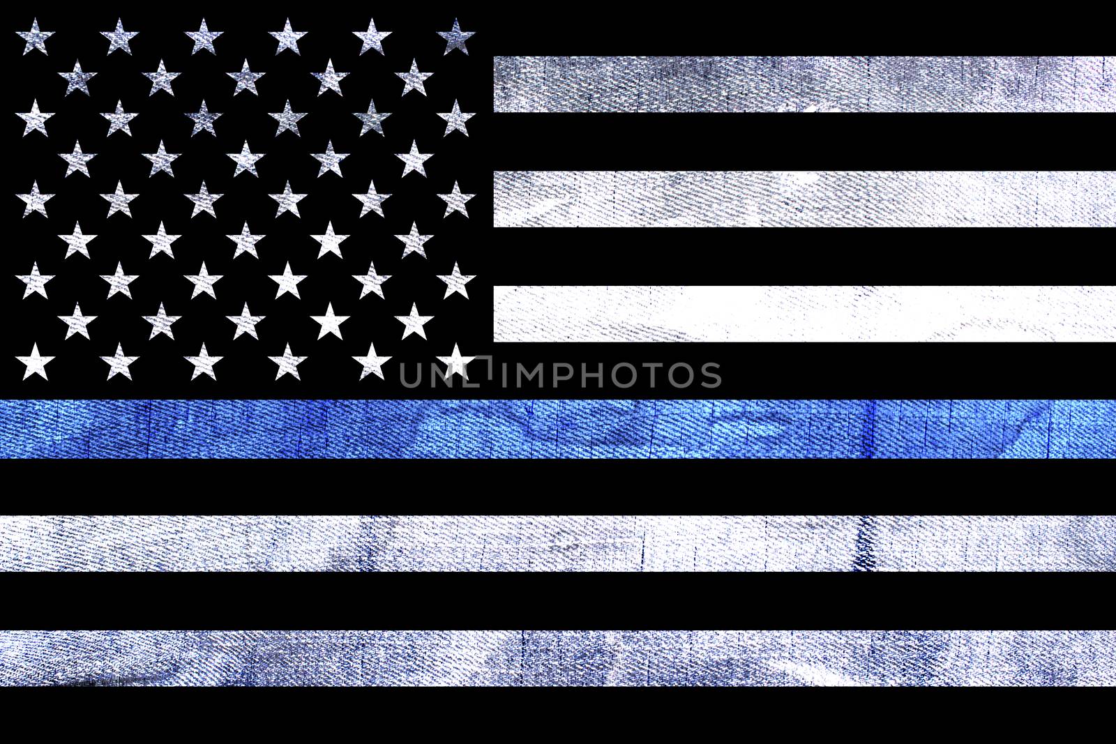 Police Support Flag Thin Blue Line by enterlinedesign