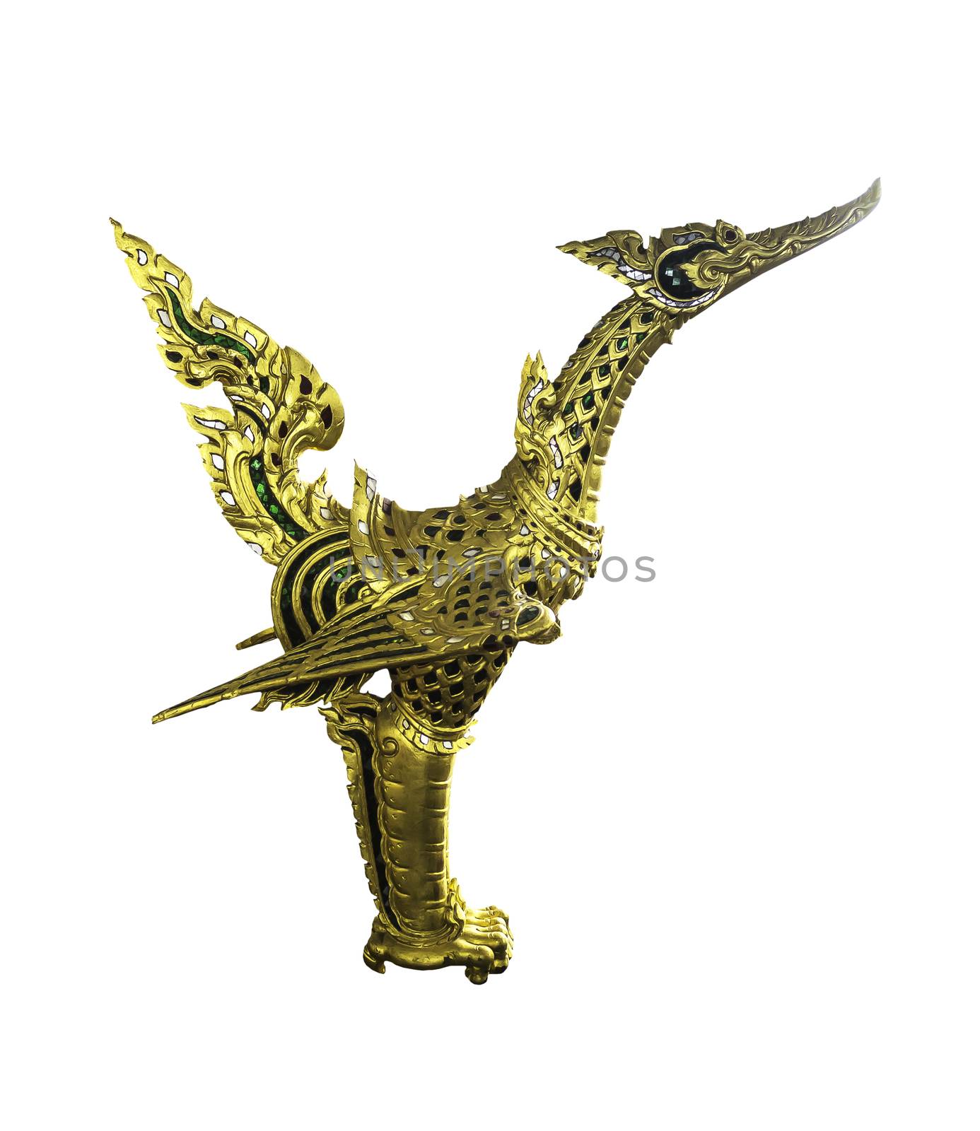 Swan statue style Thai art isolated on white with clipping path