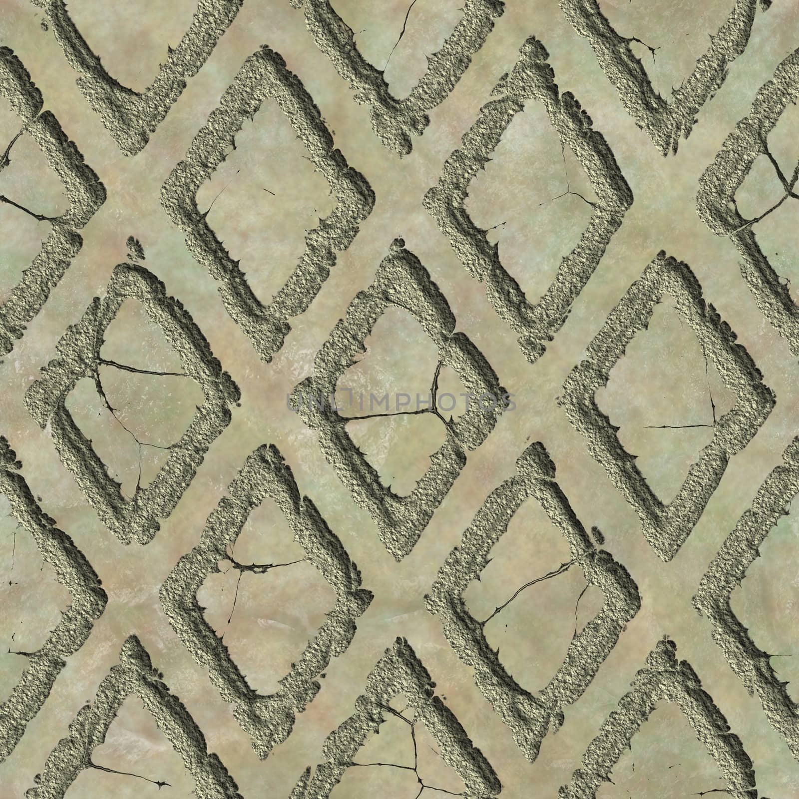 Cracked stone, abstract 3d rendered seamless background pattern.