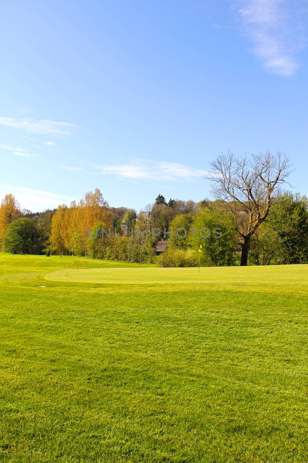 Beautiful landscape of golf course in Saint Saens, France