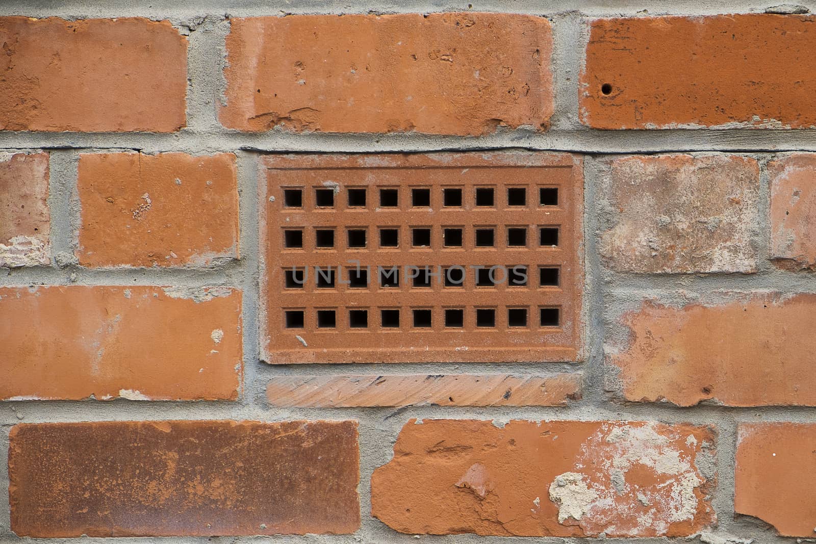 close up of air brick in a wall by sijohnsen