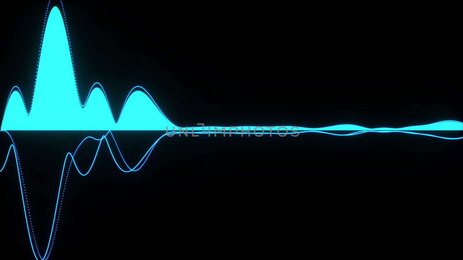 Audio wave forms diagrams equaliser background 3D rendering by nolimit046