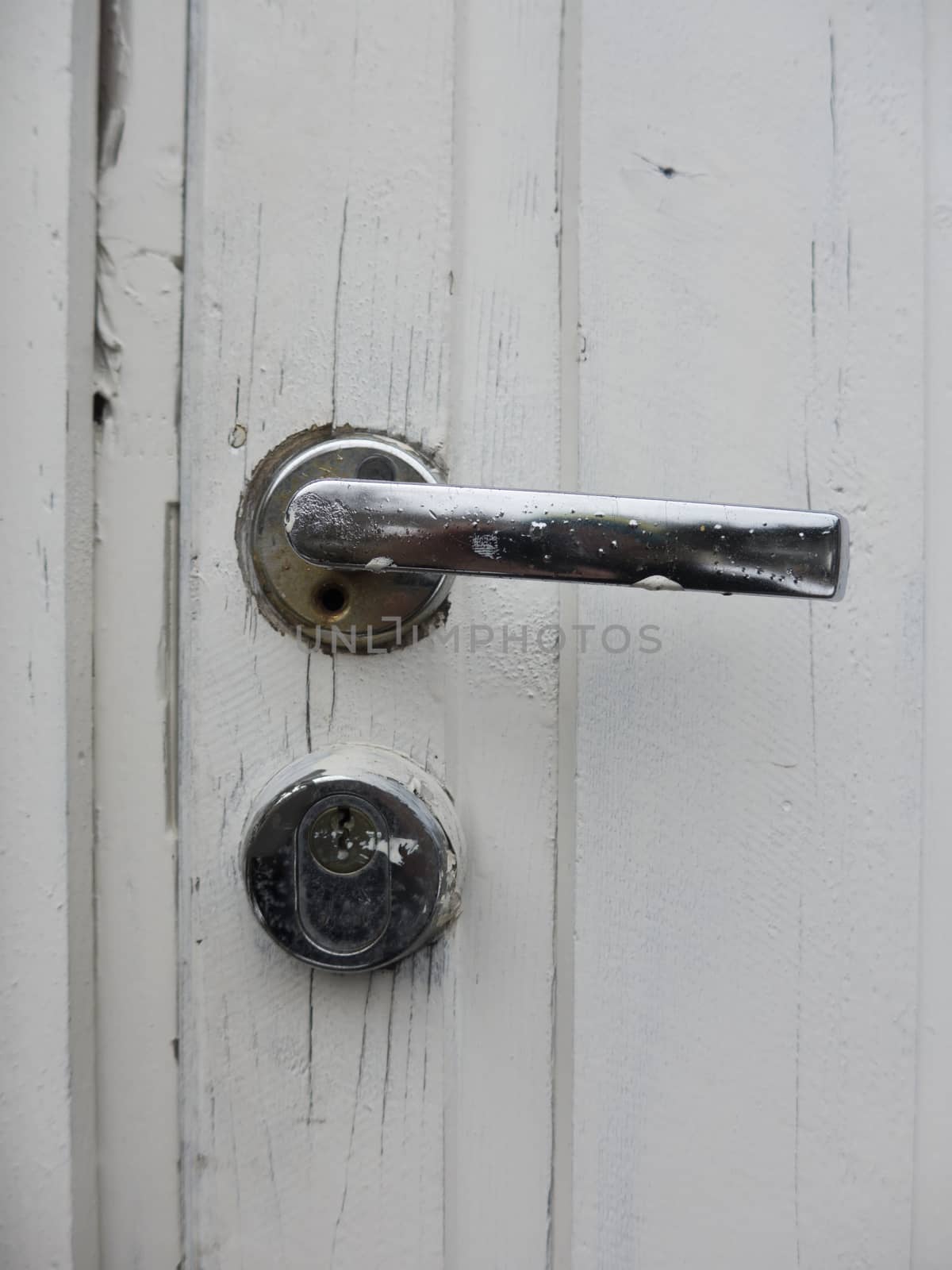 door handle on a white door