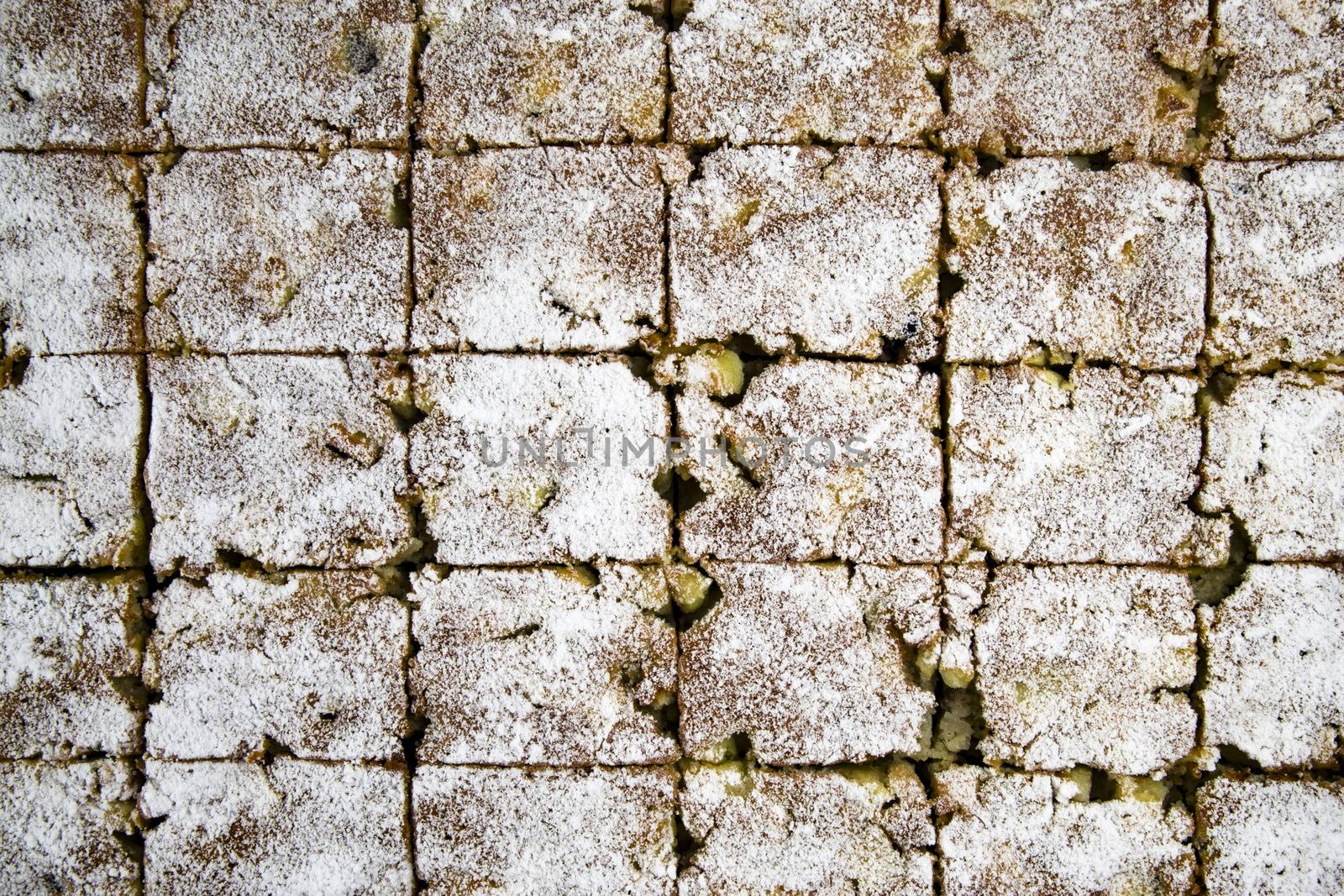 abstract background or texture sliced apple cake