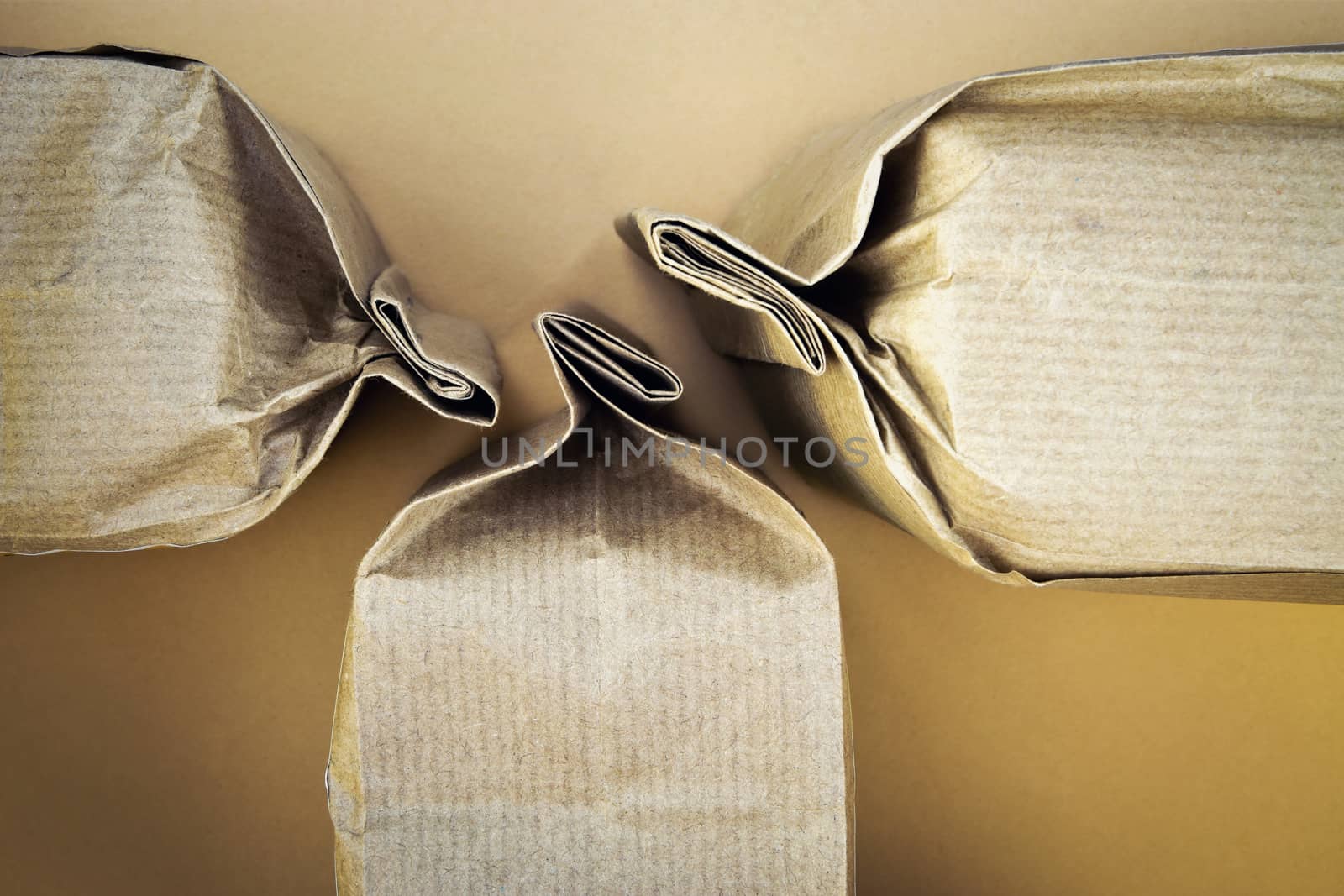 abstract background three sealed paper bags