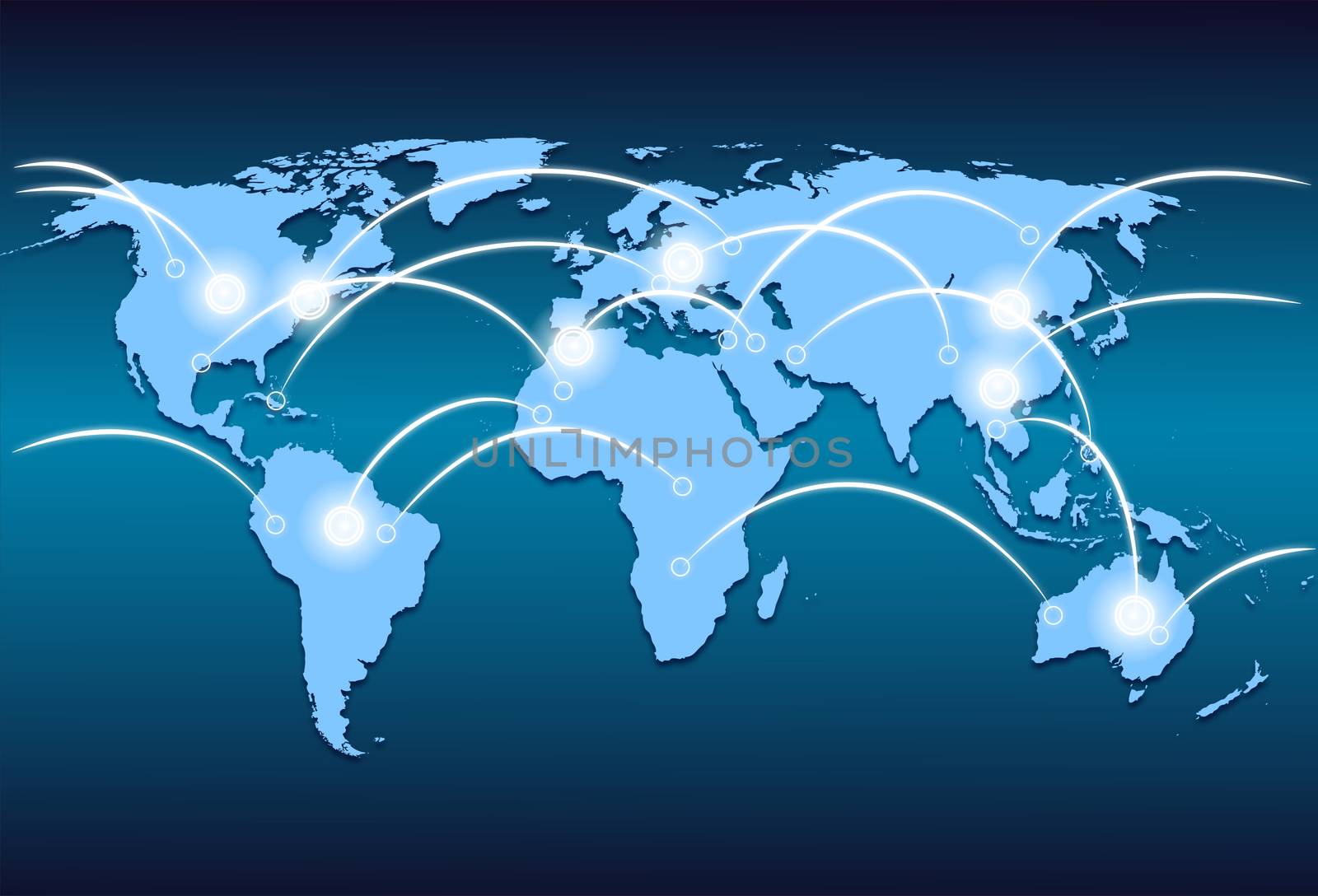 world map and network connection