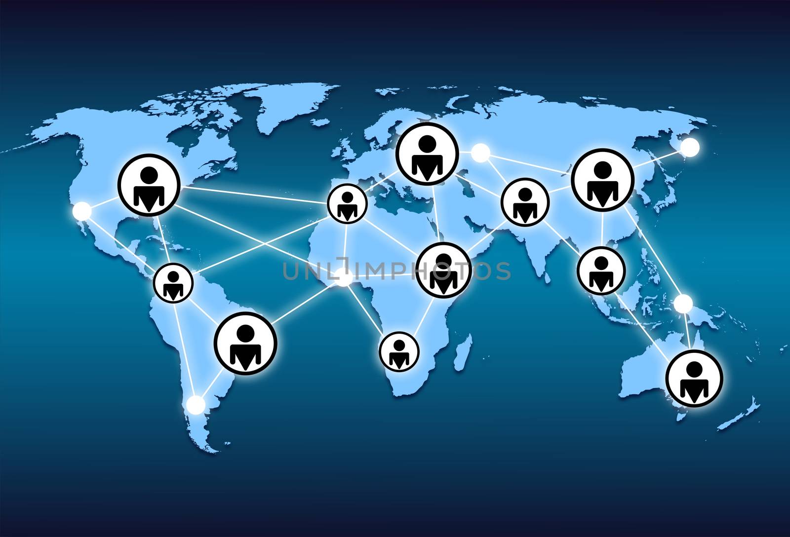 world map and network connection