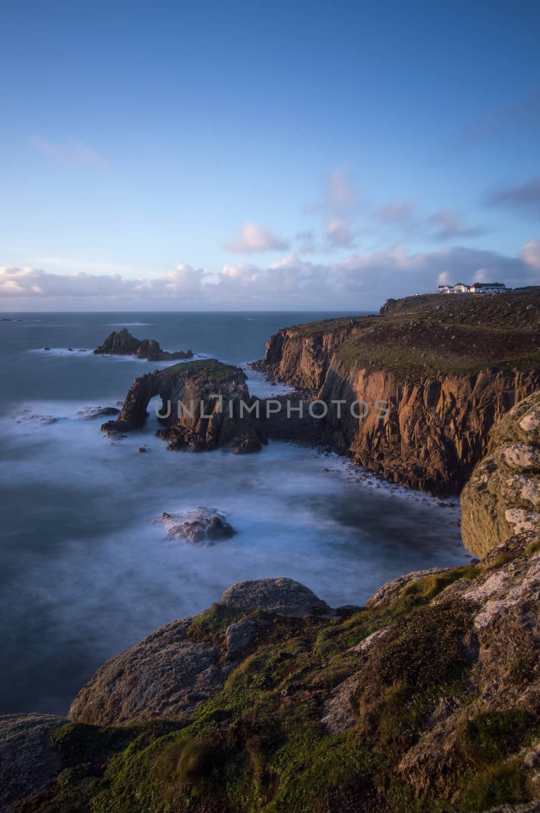 A view from the top of the cliff at Sennen, near Penzance, Cornwall