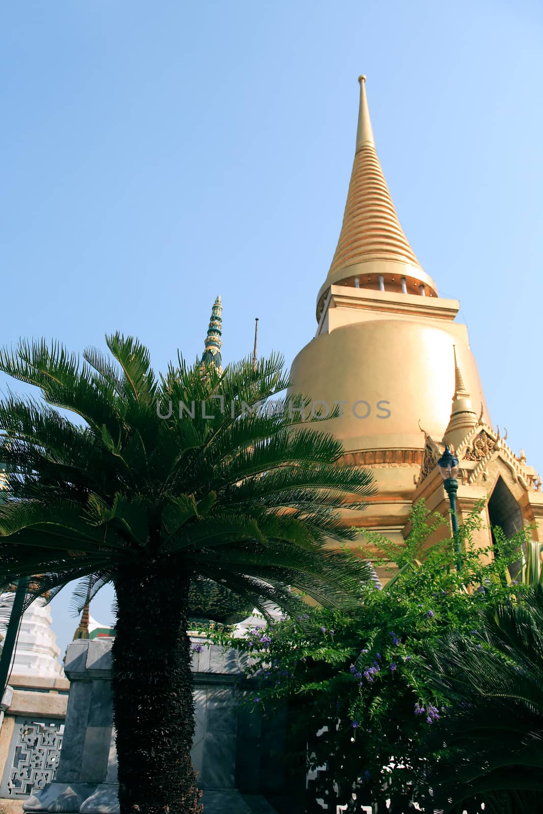 Temple of the Emerald Buddha, Royal Palace in Bangkok, Thailand. Full official name Wat Phra Si Rattana Satsadaram