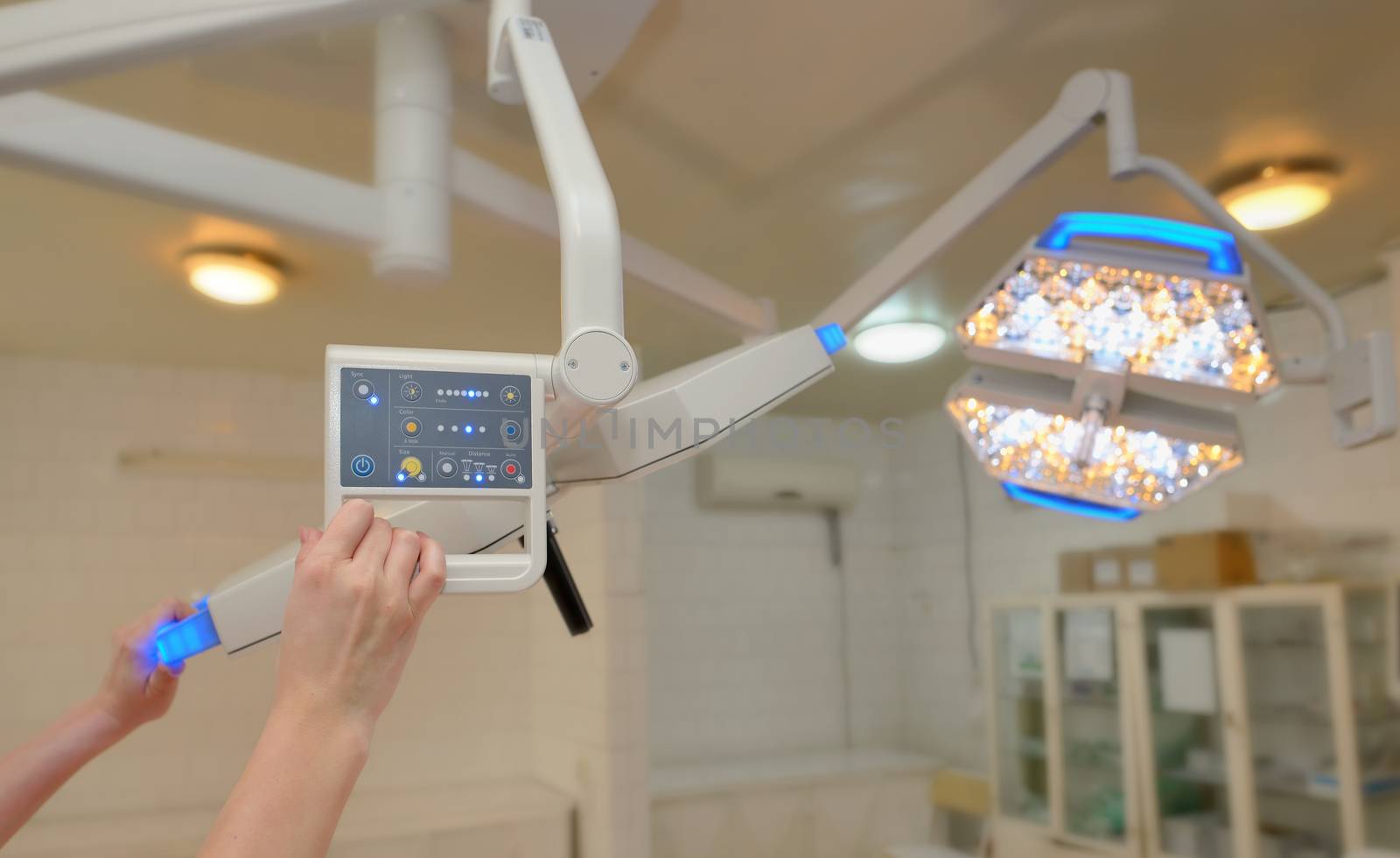 LED surgical lights system in operating room