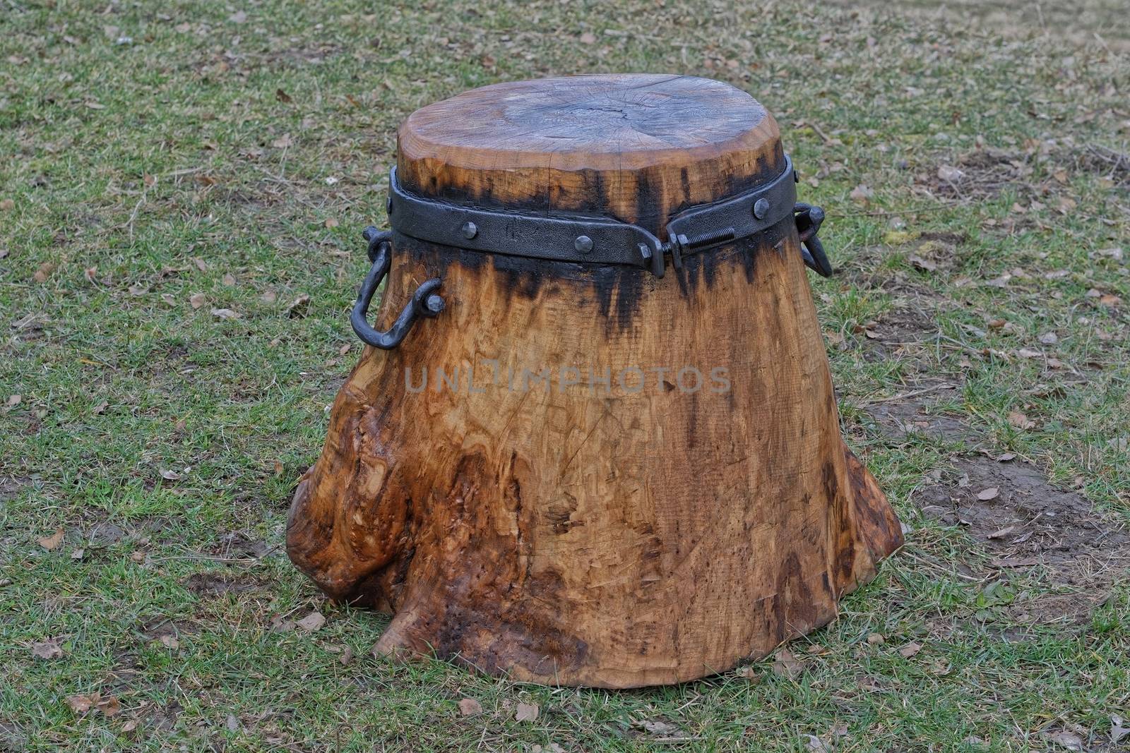 Forged chopping block for splitting wood