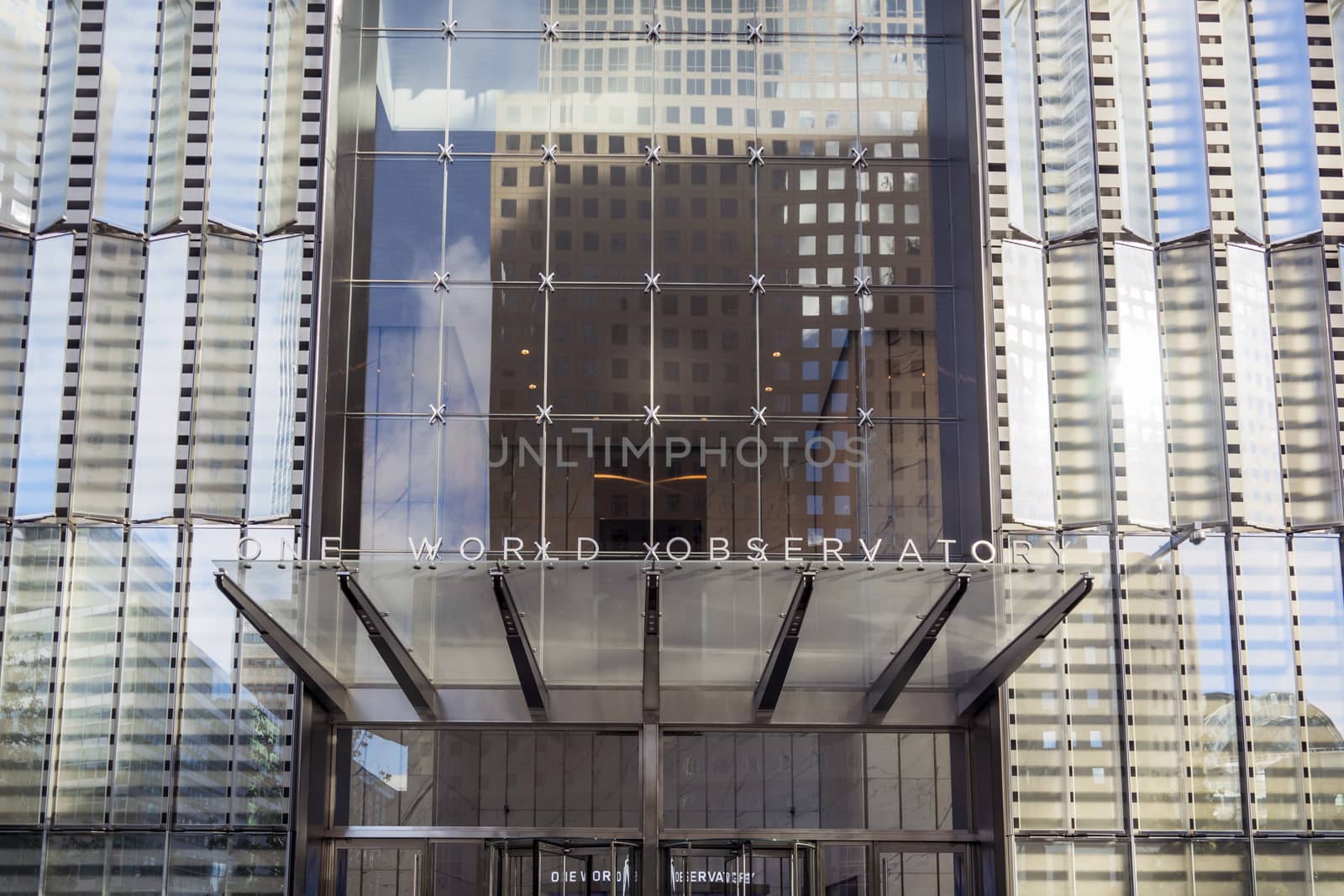 New York, USA, november 2016: One World Trade Center Observer Entrance inb New York