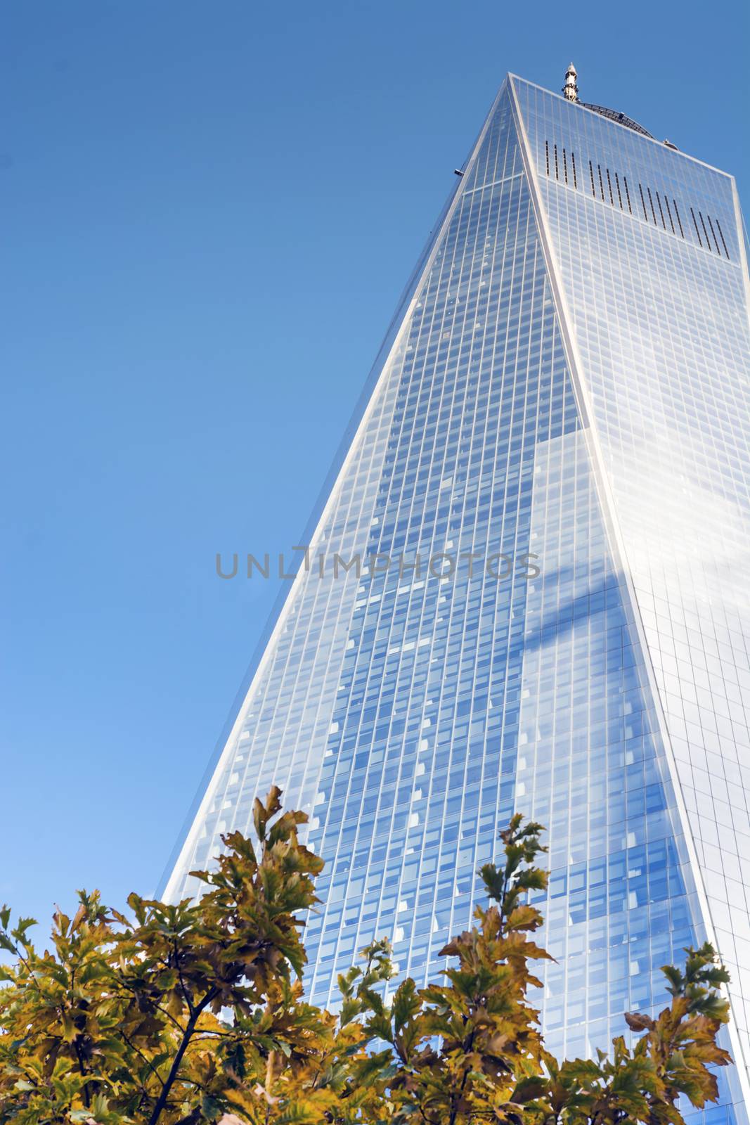 Freedom Tower 1 WTC in Manhattan. One World Trade Center is the tallest building in the Western Hemisphere and the third-tallest building in the world.