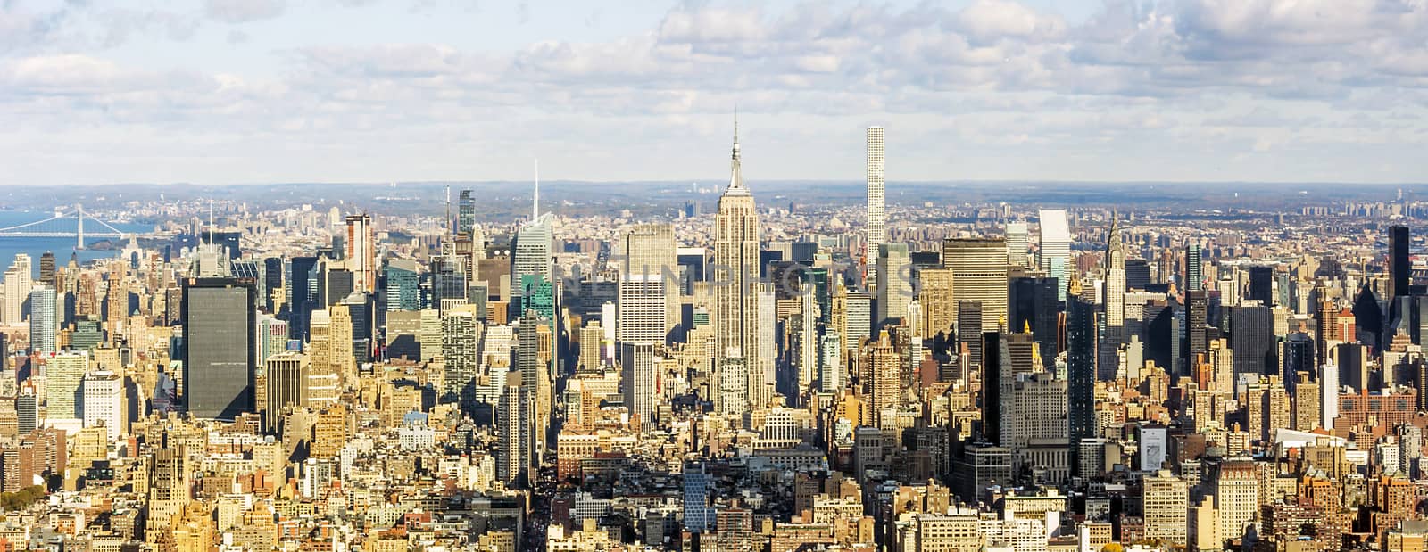 New York skyline from high observation deck