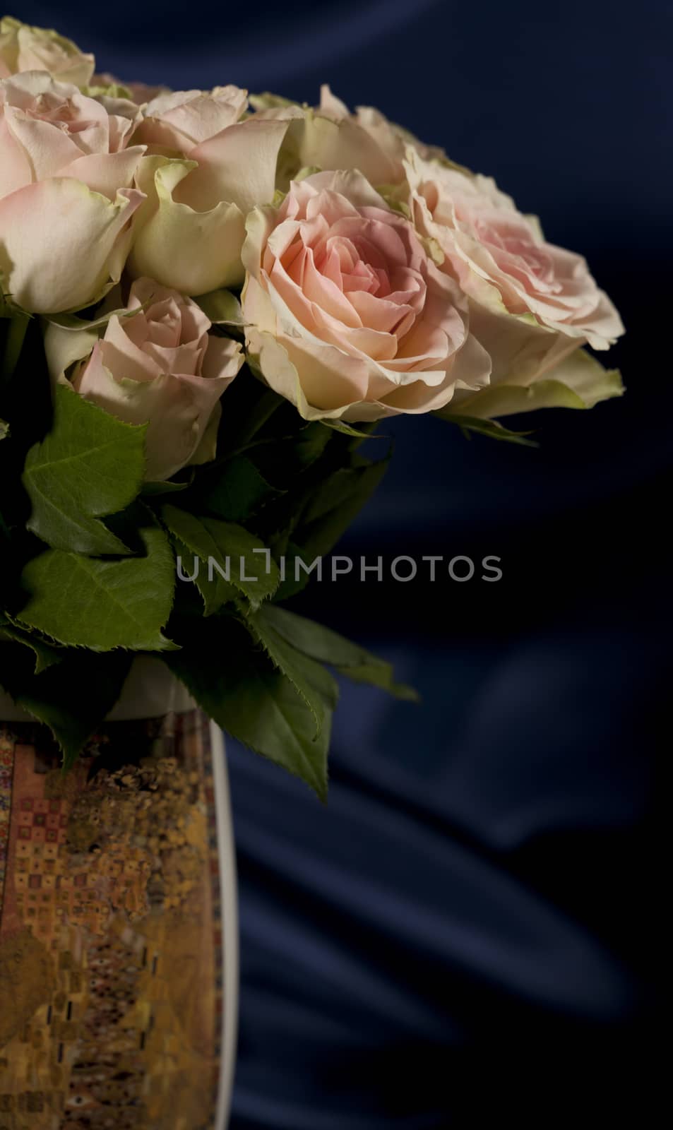 Flowers roses beautiful bouquet  in vase interior