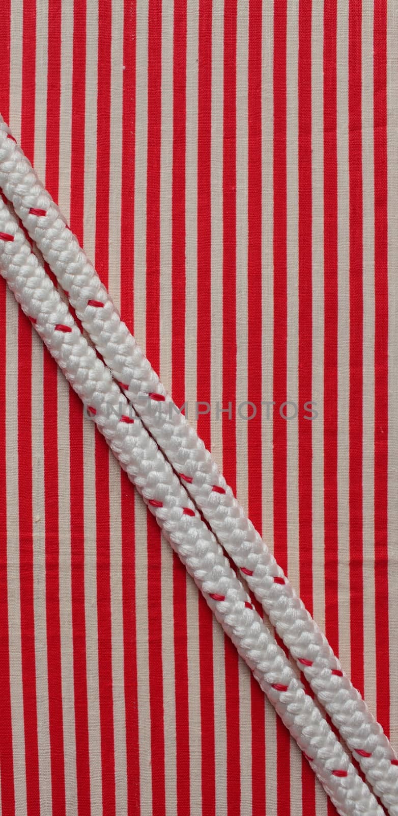 durable rope red striped  flat lay 