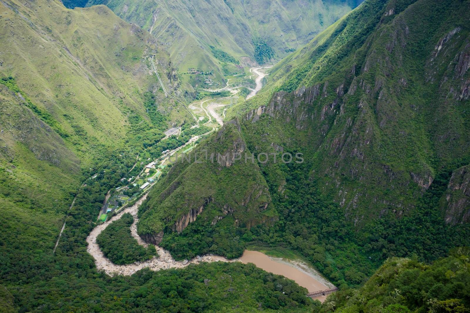 Mountainous Jungle Landscape Near Machu Picchu In Peru