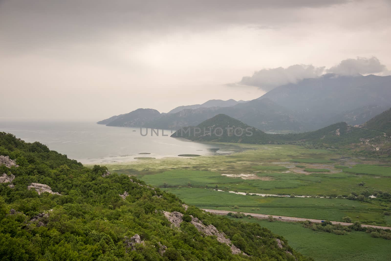 Lake Shkod also called Scutari, Skadar and Shkodra lies on the border of Albania and Montenegro, the largest lake in the Southern Europe