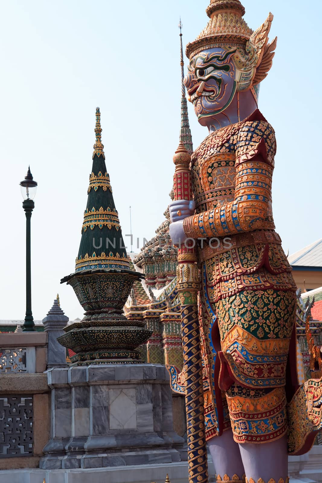 Temple of the Emerald Buddha, Royal Palace in Bangkok, Thailand. Full official name Wat Phra Si Rattana Satsadaram