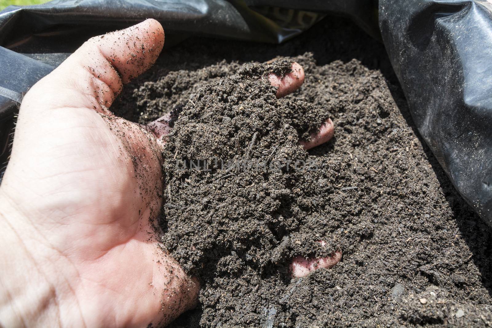 Mulch in a sack for the orchard, garden or field