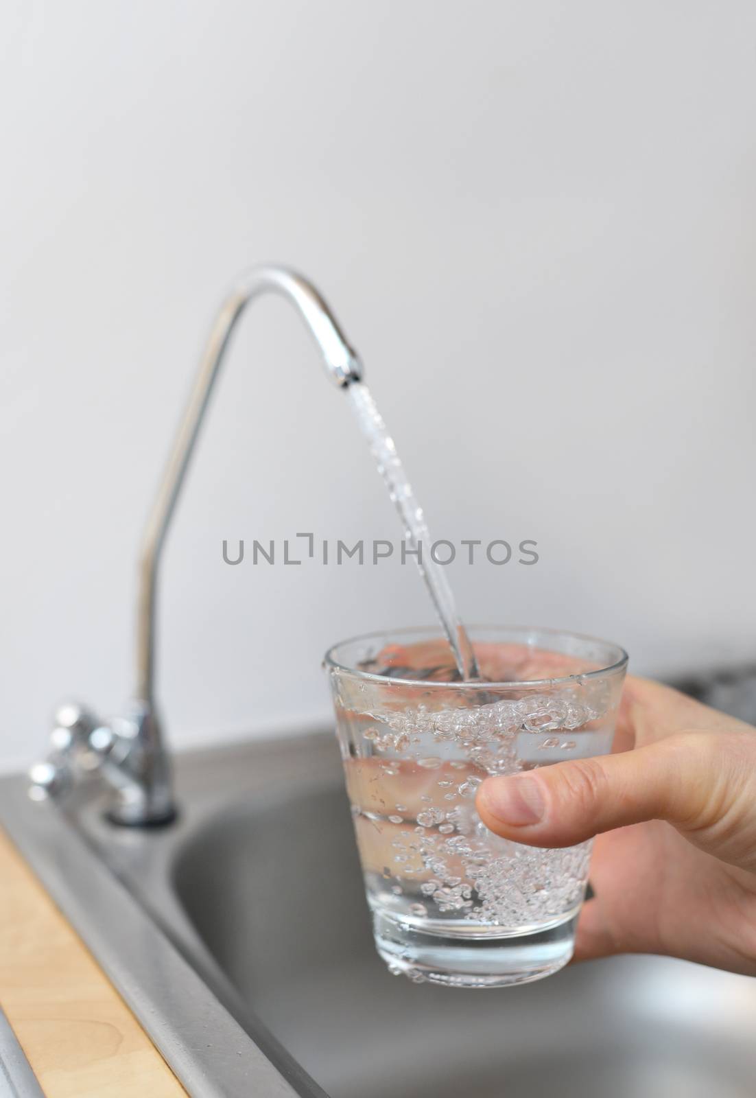 A glass of water from filter tap