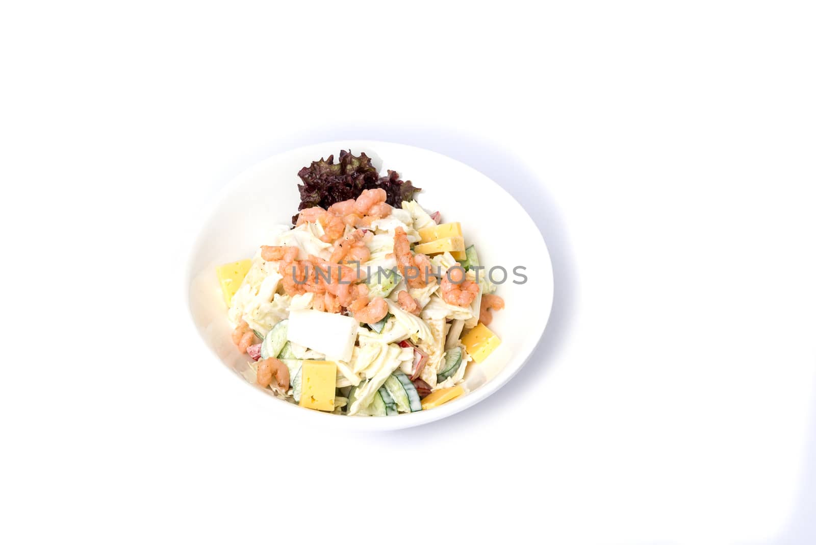 Salad buffet diet beef fish shrimp vegetable yogurt