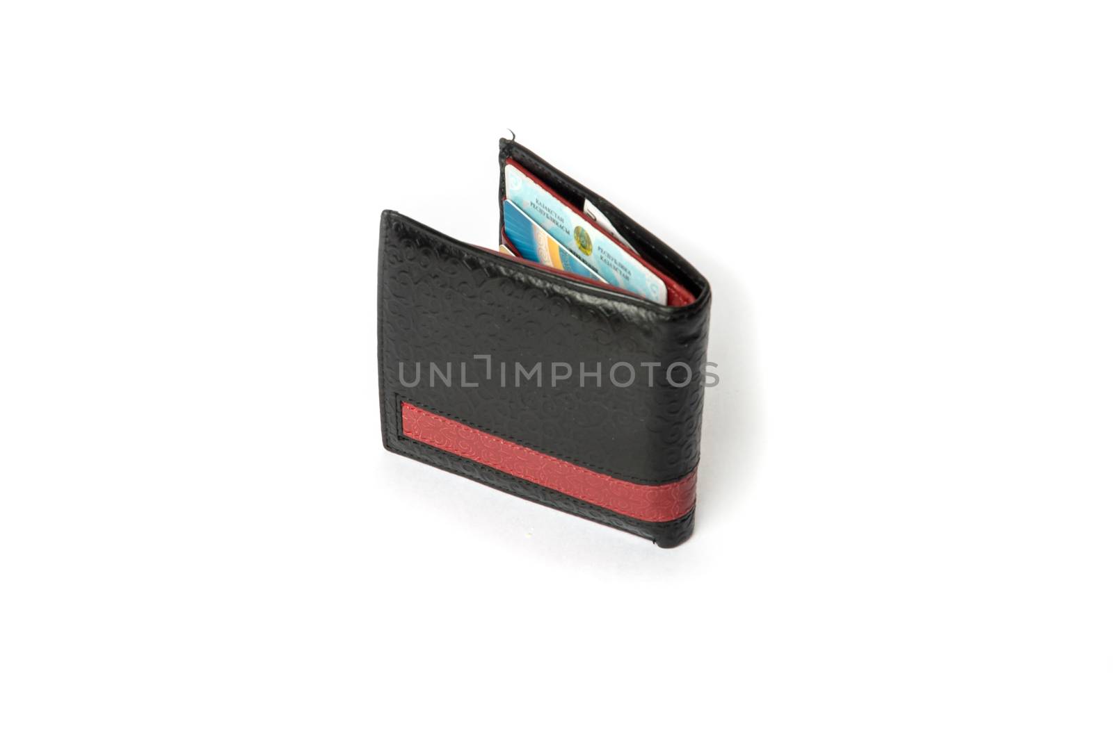 Men 's wallet black leather Kazakhstan ID