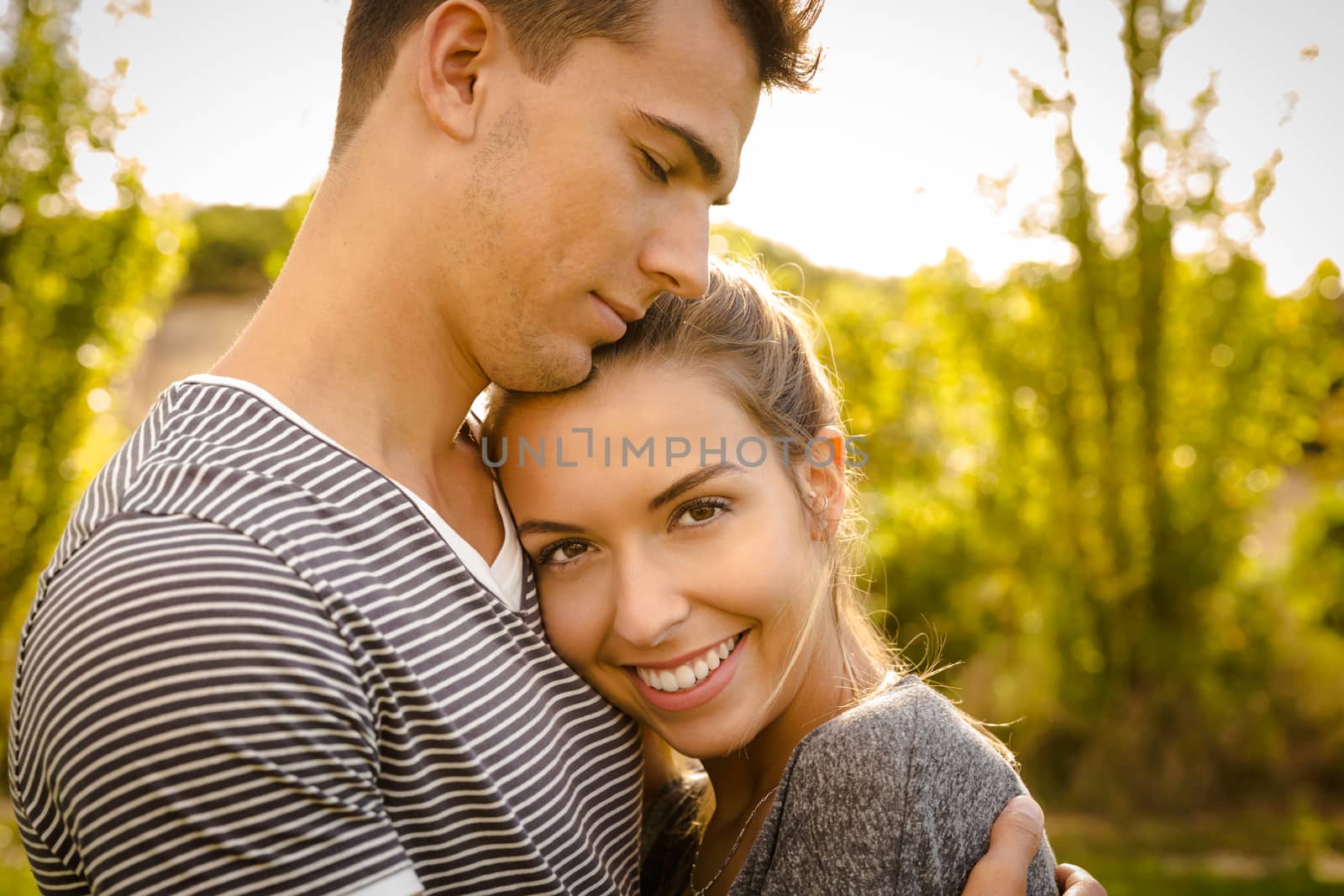 Portrait of a happy young couple in love 