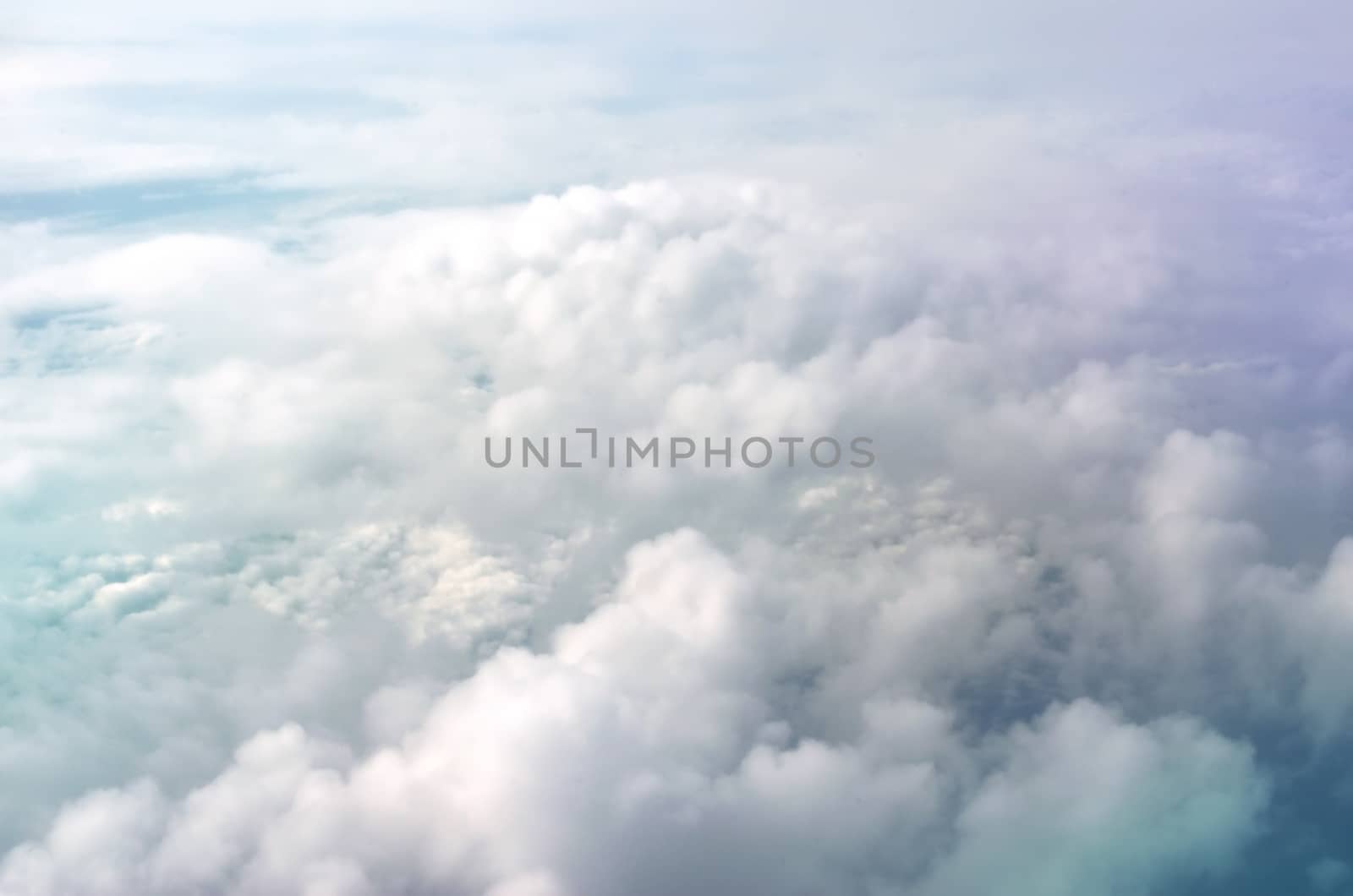 White fluffy clouds in a blue sky